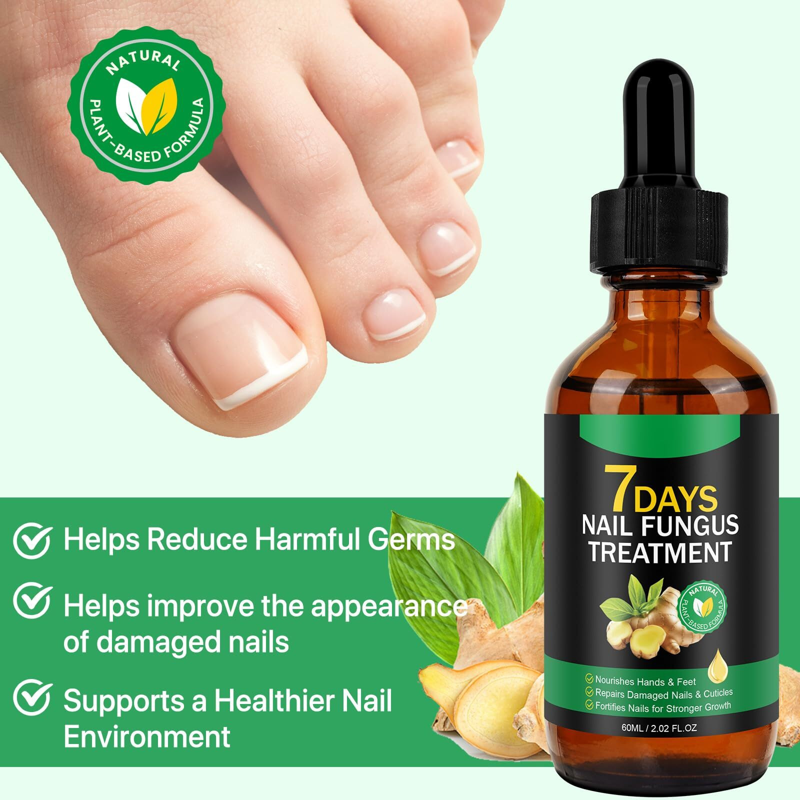 Ginger Nail Growth Strengthener Serum - Ginger-Infused Nail Repair Oil For Care, Natural Nail And Strengthener Solution