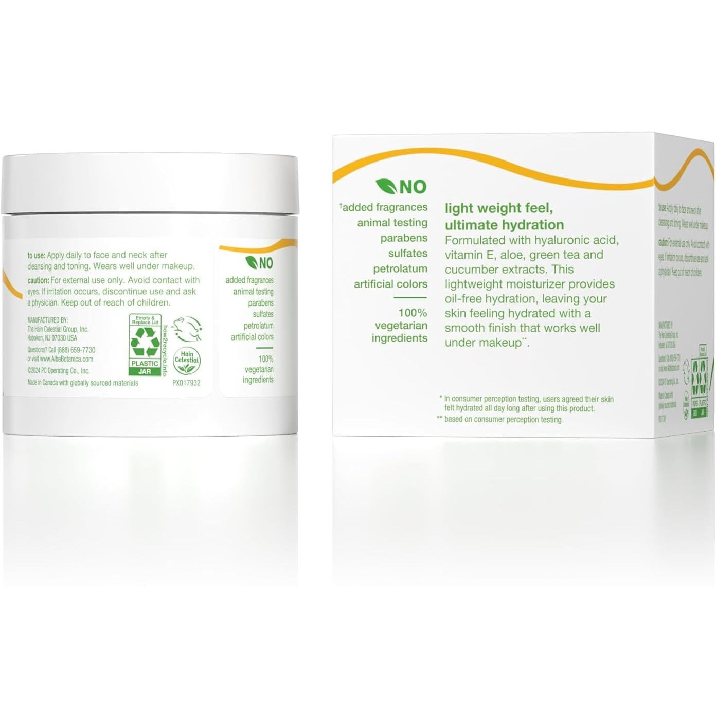 Alba Botanica Hawaiian Aloe And Green Tea Oil Free Skin Moisturizer - 3 Oz (Pack Of 2)
