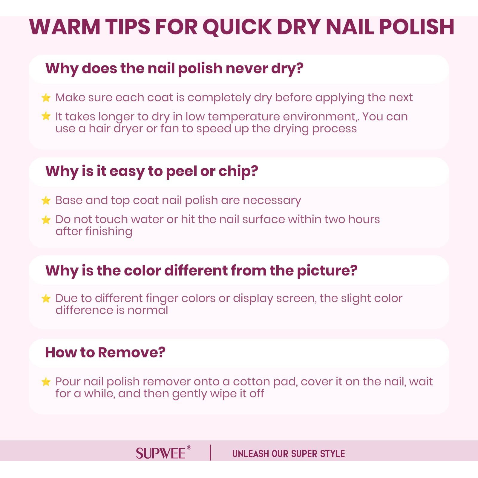 Supwee Quick Dry Glitter Nail Polish Holographic Finger Nail Polish Non Gel High Glossy Shiny Shimmer Nails Laquer Oil-Based Holo Fingernail Air Dry Fast Manicure Gift For Women Girls 16Ml, 0.54Fl Oz
