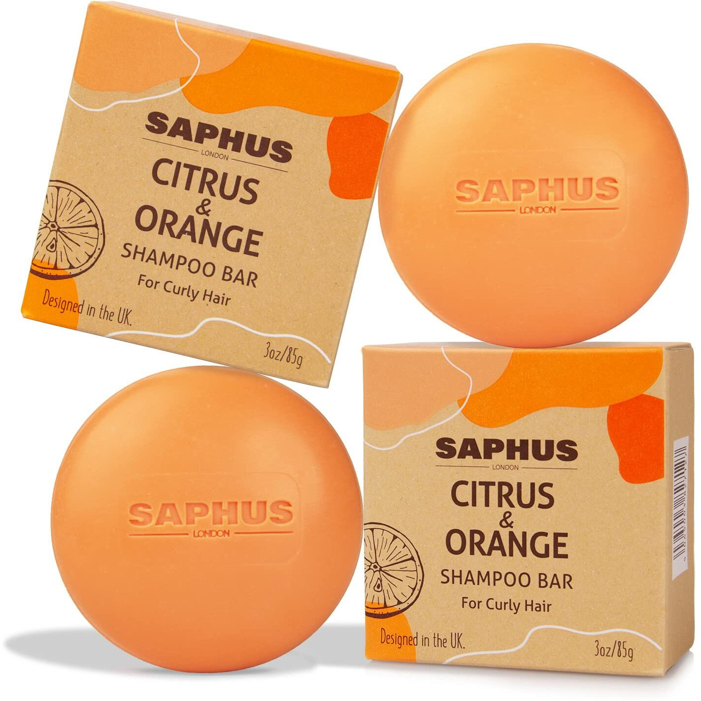 Saphus Argan Oil Shampoo Bar For Dry Curly Hair - Strengthening & Moisturizing Hair Care, Vegan, Sulfate-Free, Cruelty-Free, 2 Pack