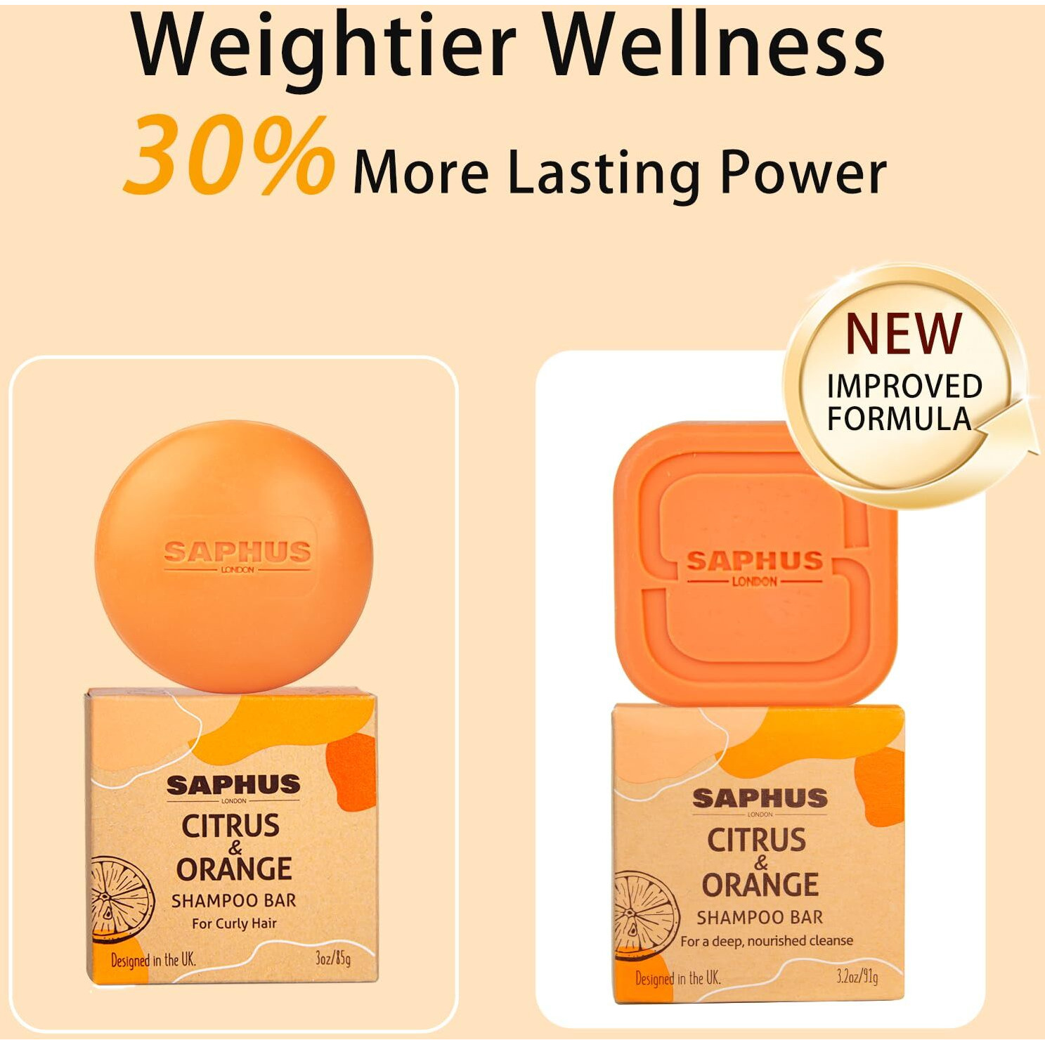 Saphus Argan Oil Shampoo Bar For Dry Curly Hair - Strengthening & Moisturizing Hair Care, Vegan, Sulfate-Free, Cruelty-Free, 2 Pack