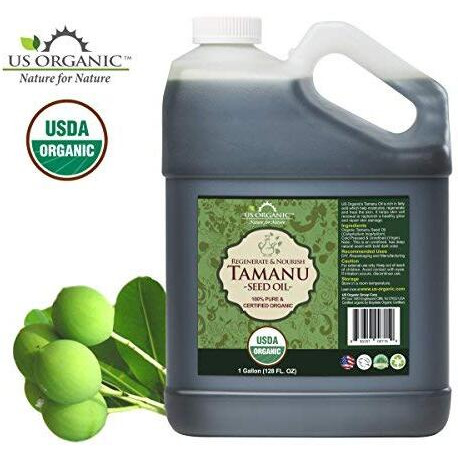 Us Organic Tamanu Oil Bulk Pack, Usda Organic, 100% Pure Virgin Cold Pressed Unrefined, Dark Green Color_Sourced From Southeast Asia, Size For Diy And Small Manufacturers (128 Oz (1 Gallon))