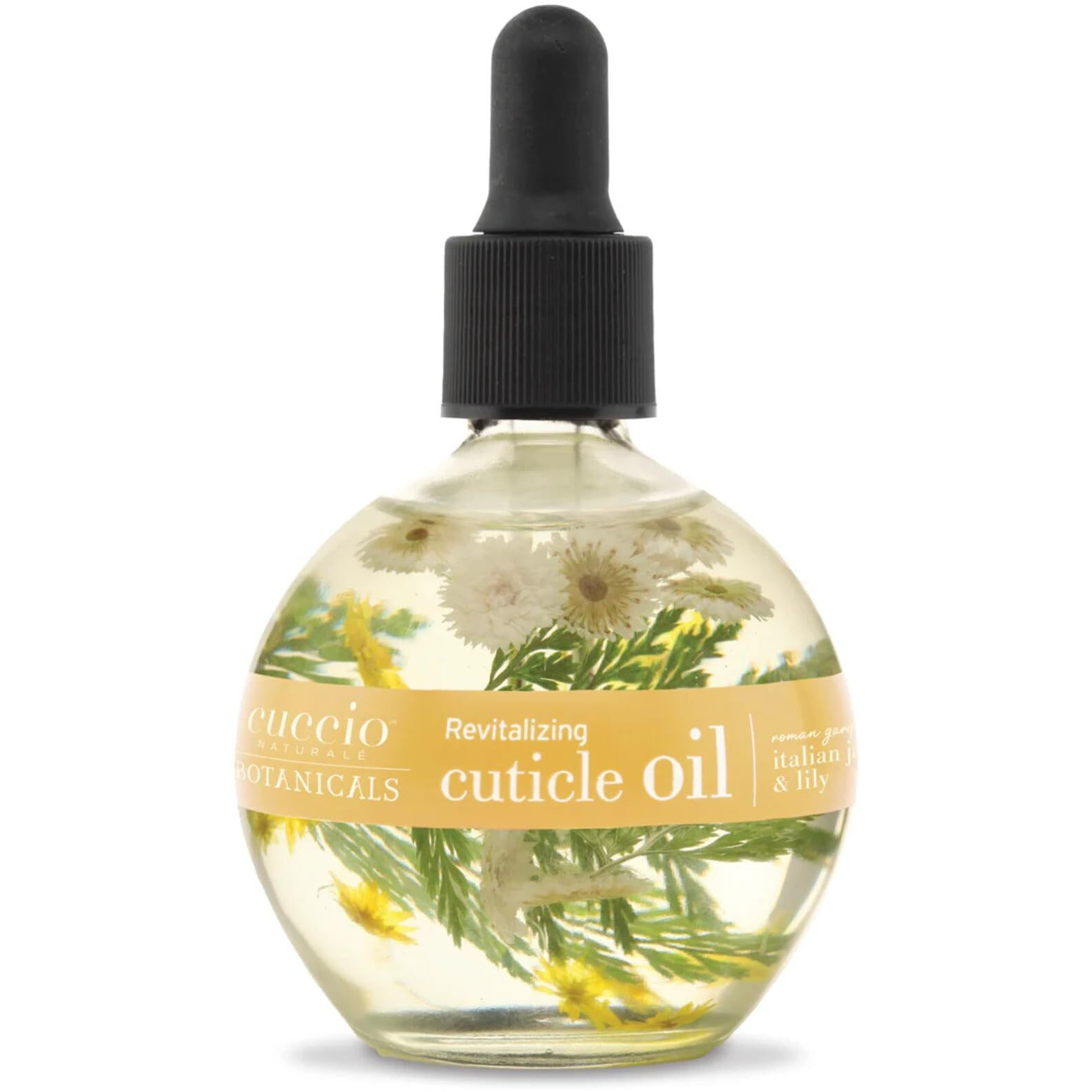 Cuccio Botanicals Revitalizing Cuticle Oil - Roman Garden (Lily & Italian Jasmine Scent) - Infused With Real Flowers & Natural Oils For Deep Hydration, Non-Greasy Spa Experience, 2.1 Oz