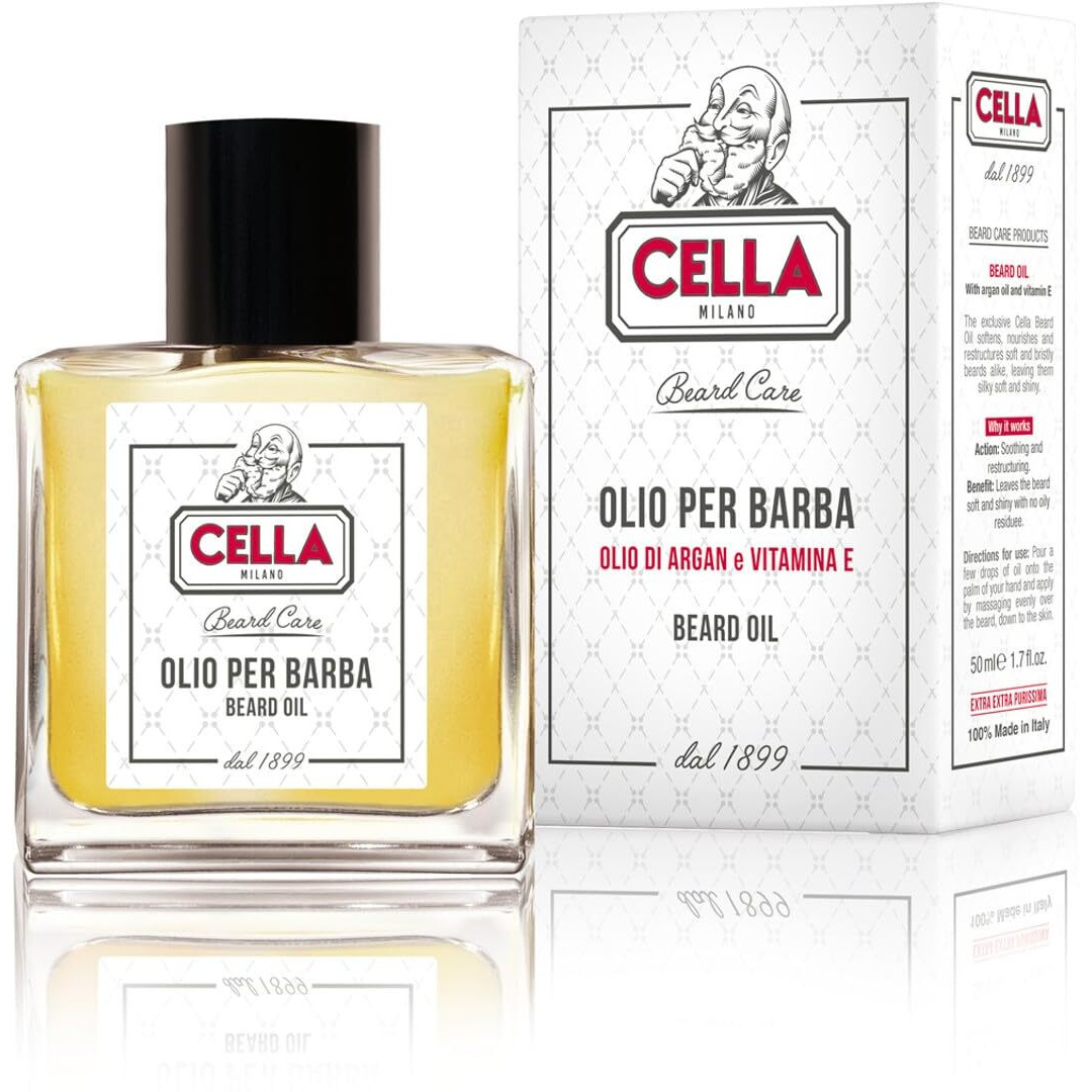 Cella, Luxury Beard Grooming Set, Includes Cellas Beard Oil, Beard Brush And Beard Shampoo, Made In Italy