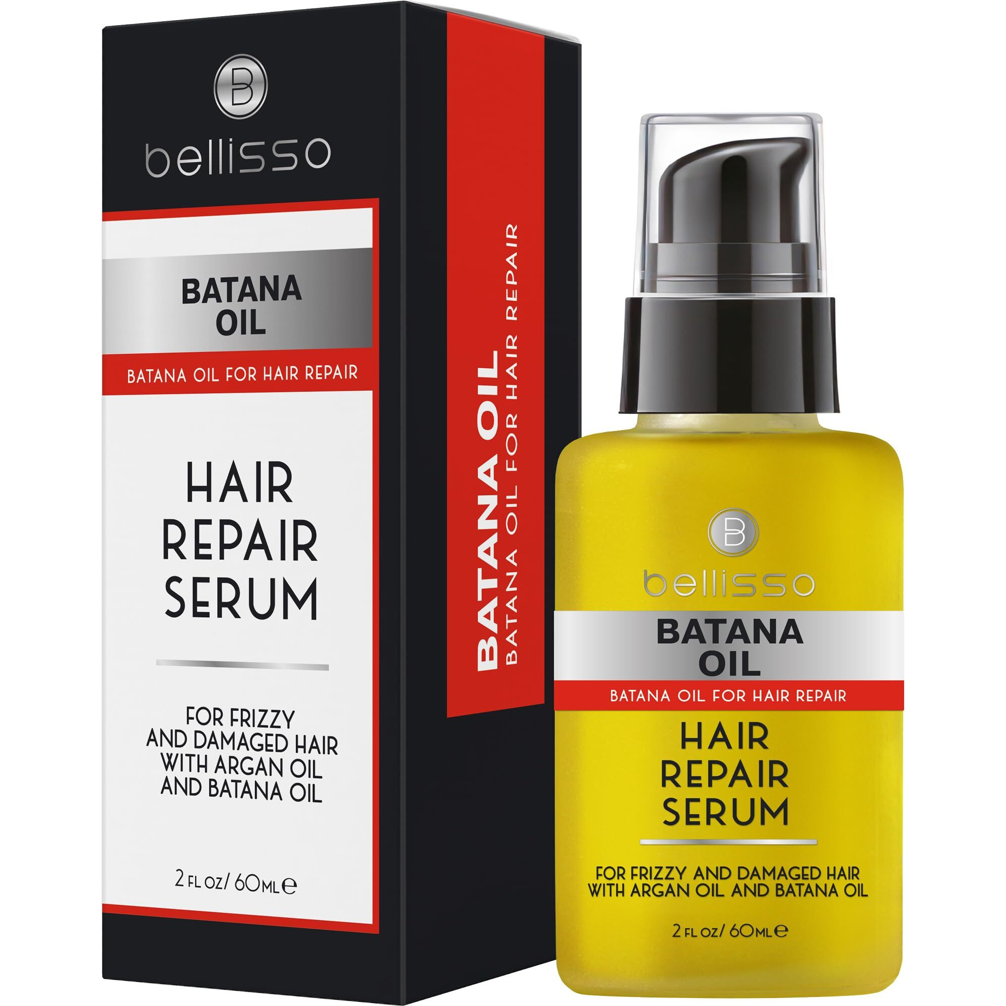 Batana Oil Hair Serum - Repair Thinning, Dry, Damaged, Fine And Split Ends - Thickening, Lightweight Formula - Anti Frizz And Heat Protection Control Products For Men And Women - Curly And Frizzy Mix