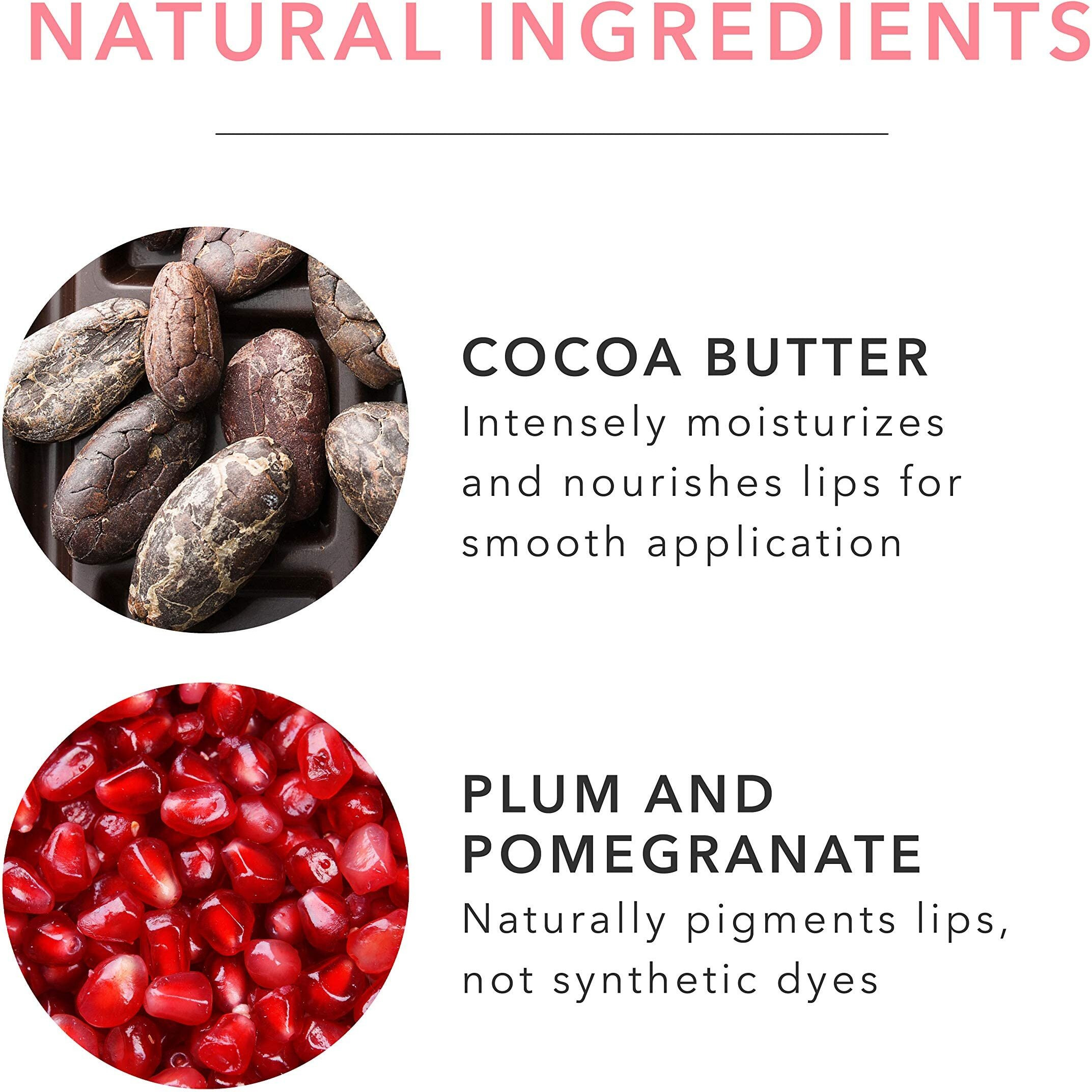 100% Pure Pomegranate Oil Anti-Aging Lipstick Long Lasting, Vibrant Makeup - Moisturizing Cocoa Butter Satin Finish - Vegan Fruit Pigmented Clover Color (Deep Neutral Pink Nude) - 0.15 Oz
