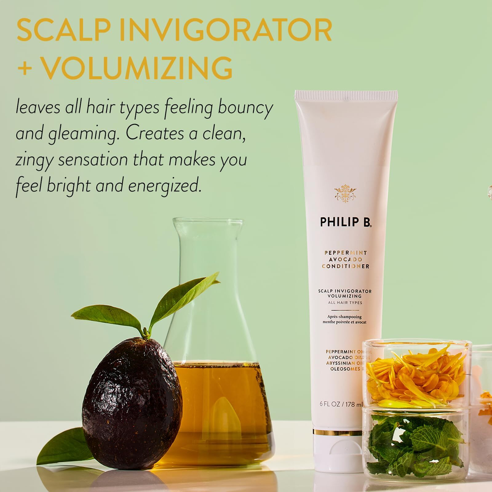 Philip B Peppermint Avocado Conditioner, 6 Fl. Oz. (178 Ml) - Adds Volume To Hair While Peppermint Oil And Eucalyptus Invigorates The Scalp With A Tingly Sensation