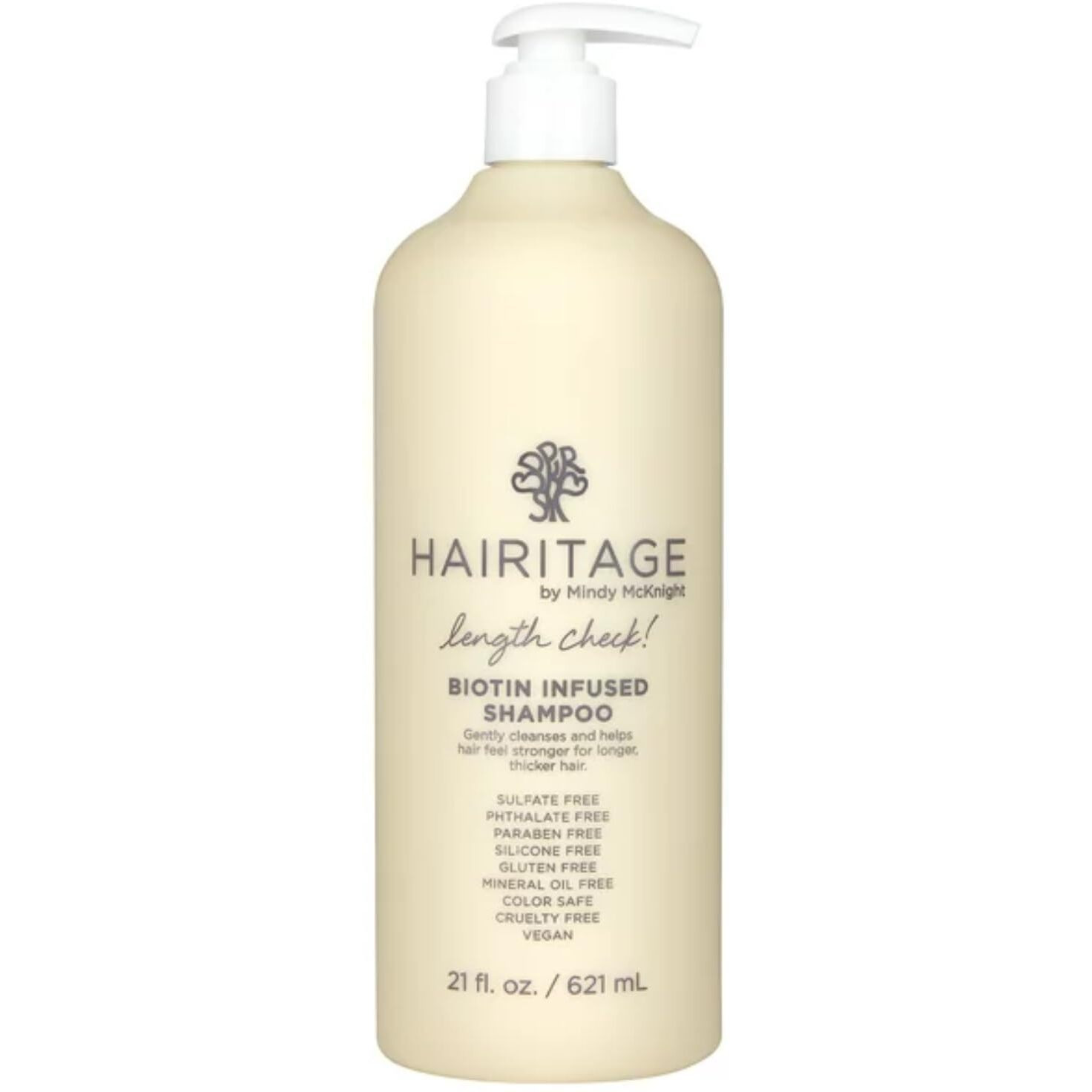 Hairitage Length Check Biotin Shampoo With Jamaican Black Castor Oil - Thickening + Volumizing - Sulfate Free + Color Safe + Vegan - Hydrating Repair Shampoo For Thinning Hair 21 Oz.
