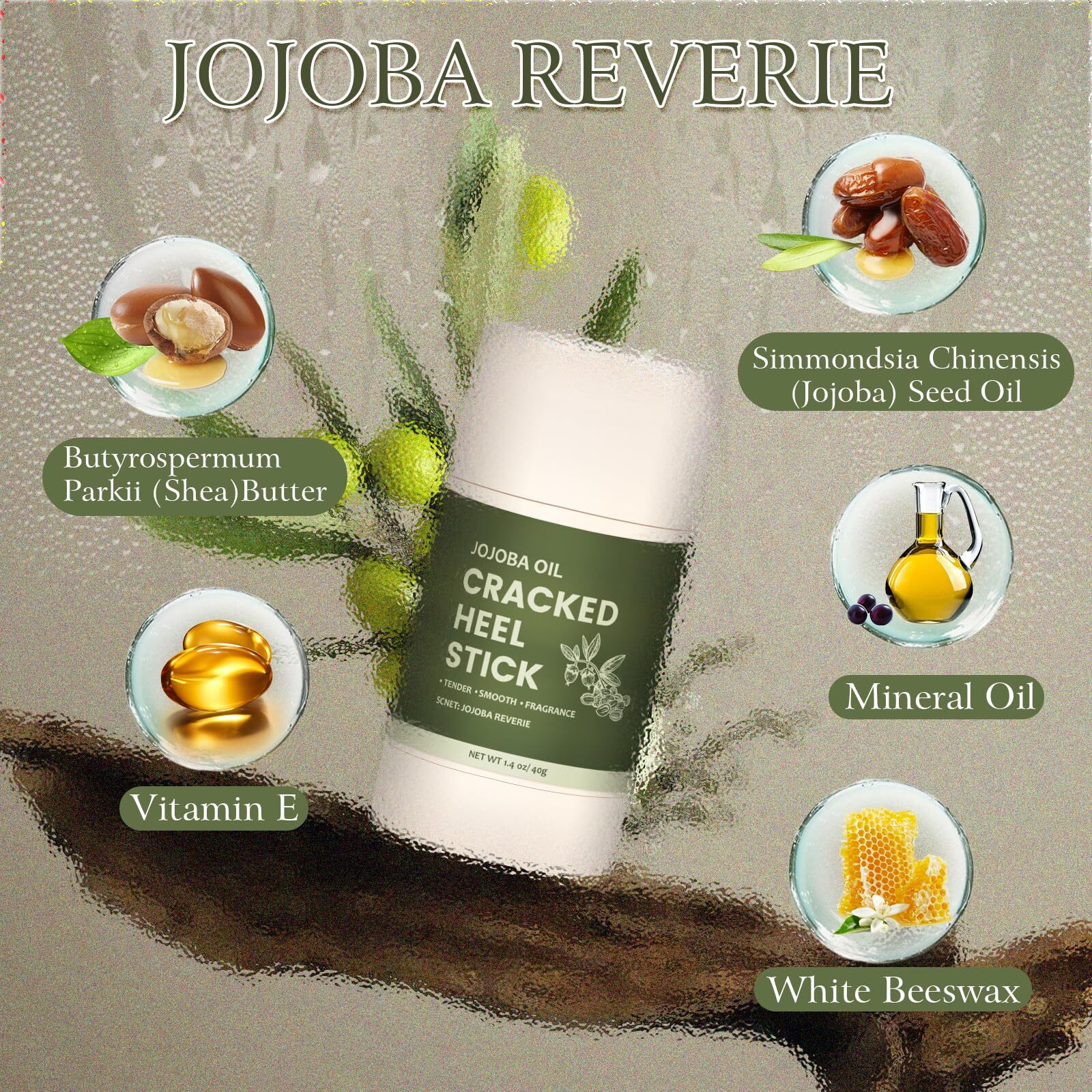 Teawoo 2-Pack Dual Formula Cracked Heel Repair Stick Set With 2 Heel Socks - Rose Oil & Jojoba Oil Infused Foot Balm For Dry, Cracked Feet - Moisturizing, No-Mess Applicator, Travel-Friendly