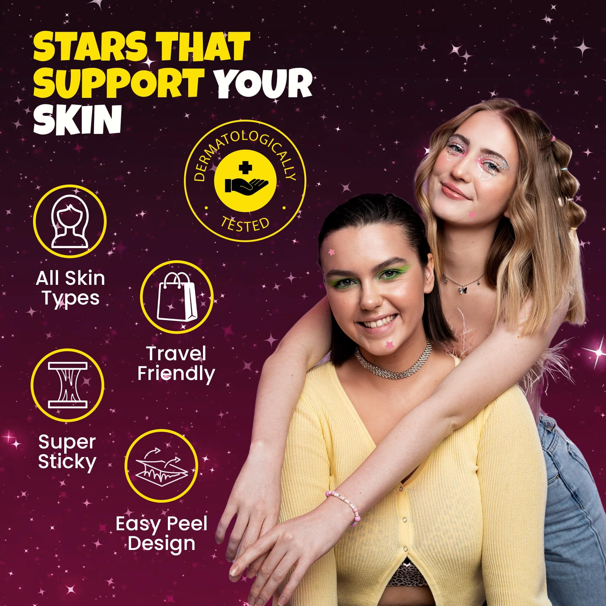 Andlane 280Pcs Star Pimple Patches For Face - Pimple Patches Cute Stars - Hydrocolloid, Salicylic Acid, Tea Tree Oil, Centella - Pink Color, 3 Sizes Zit Stickers
