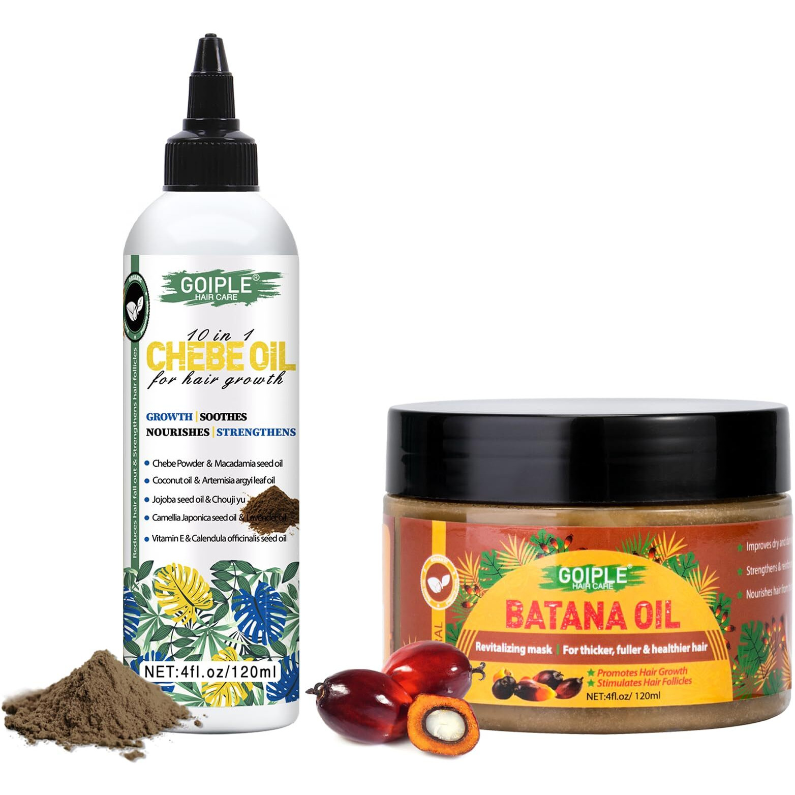 Raw Batana Oil For Hair Growth Bantana Natural Hair Growth Oil, Natural Chebe Hair Oil For Hair Growth Organic African Chebe Powder & Oil Moisturizer For Scalp, Hair Growth Oil Set For All Hair Types