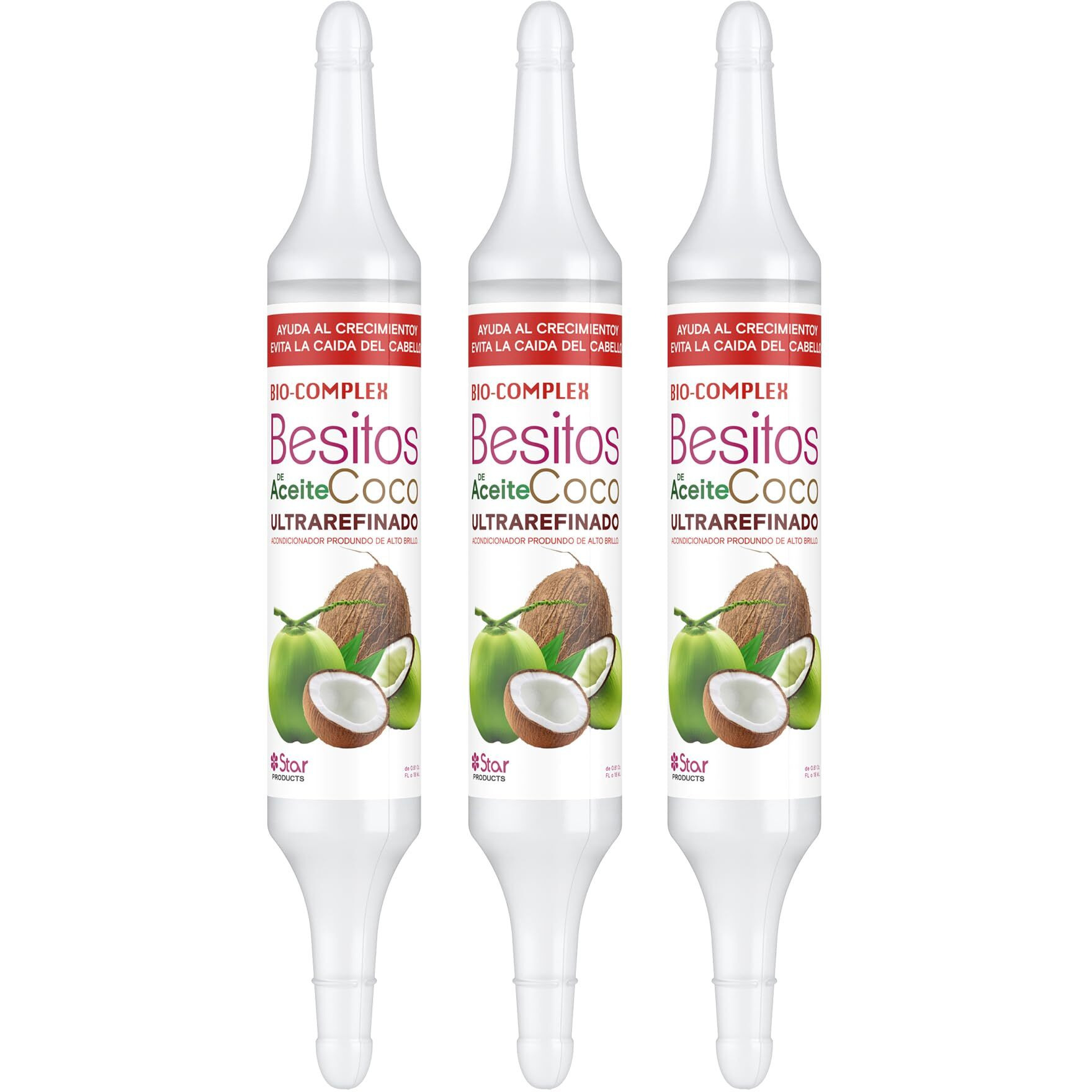 Bio Complex Coconut Oil Capsules 3Pack - 0.61 Oz Each, Deep Moisturizing Hair Treatment For Repair, Hydration, And Strengthening