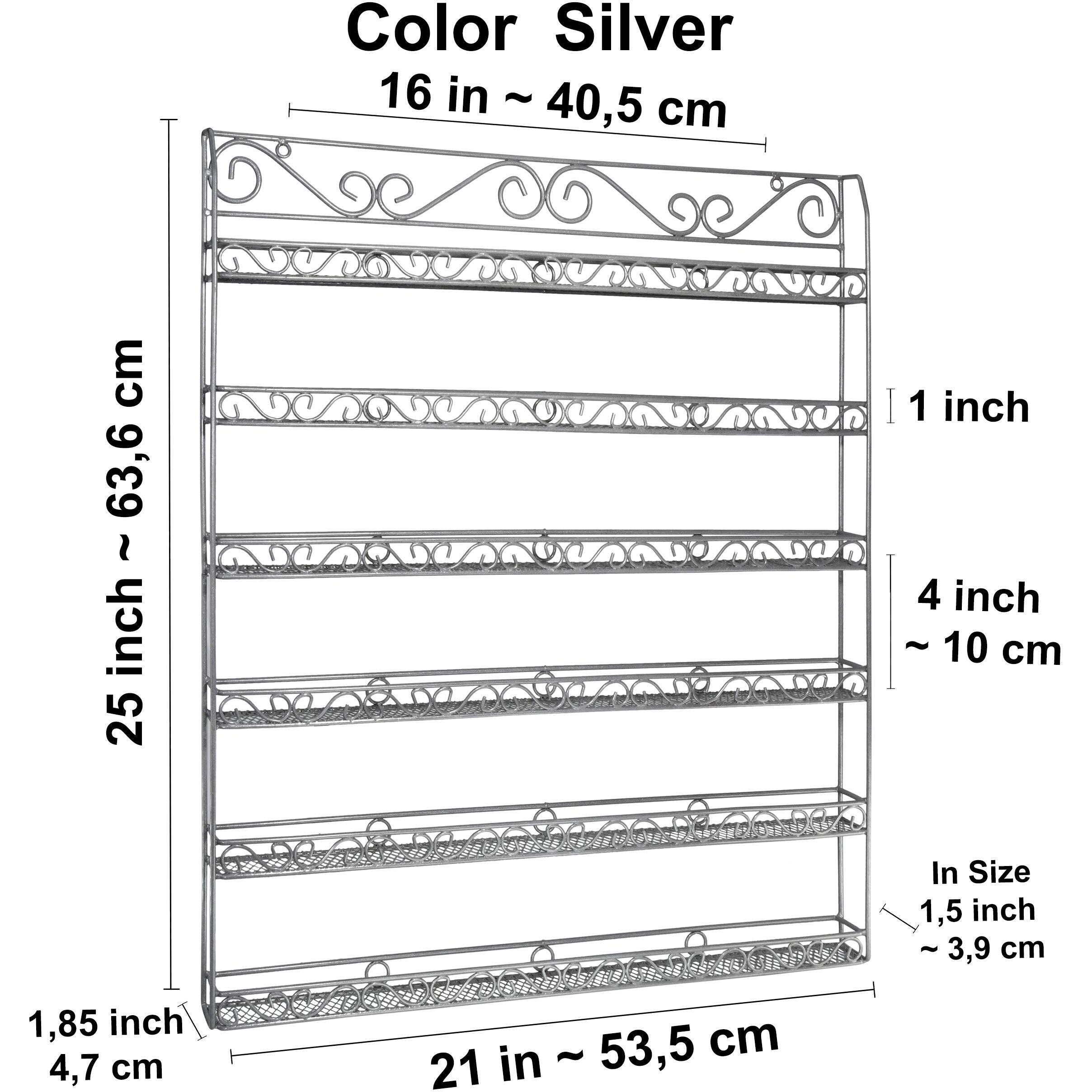 Amt Metal Nail Polish Racks For The Wall | Clear Nail Polish Display | Essential Oils Organizer | Holds Up To 108 Bottles (Silver)