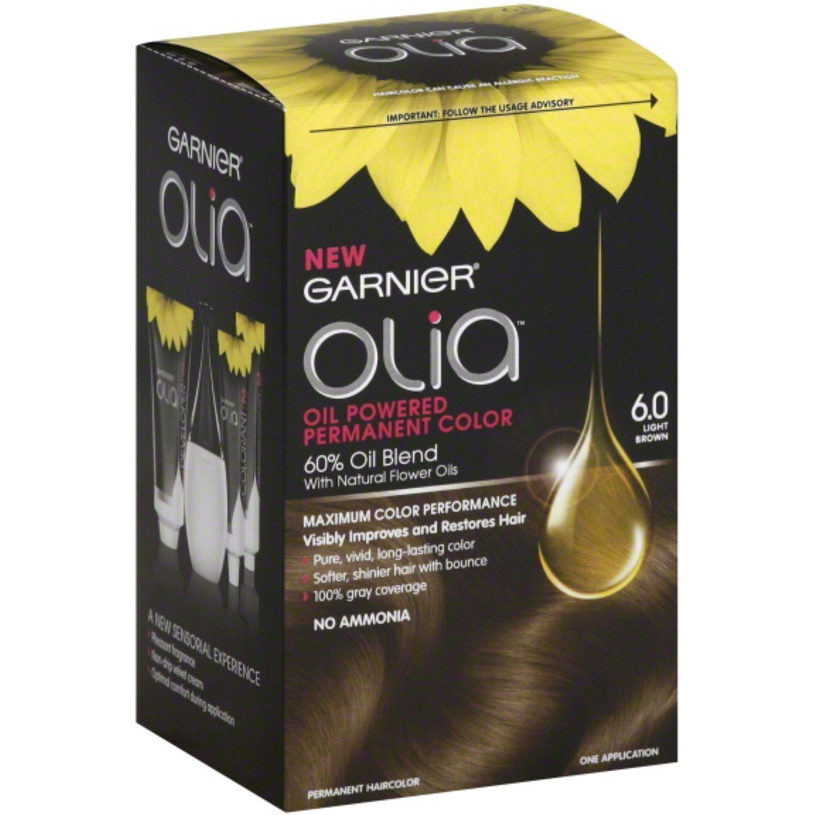 Garnier Olia Oil Powered Permanent Color 6.0 Light Brown 1 Each (Pack Of 6)