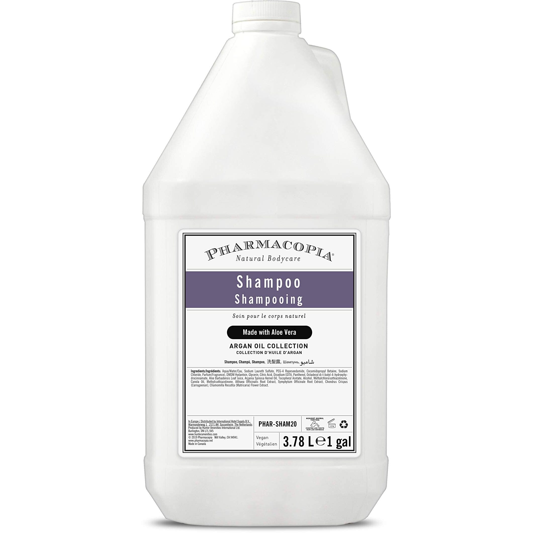Pharmacopia Hotel Argan Oil Shampoo - Natural Hair Care With Plant Based & Organic Ingredients - Aloe Vera Wtih Green Tea And Melon Essence - Vegan, Cruelty Free, No Parabens, 128 Oz