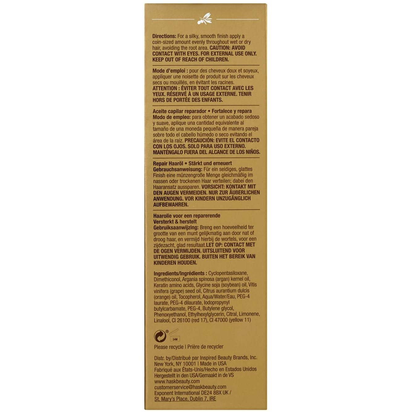 Hask Morocco Argan Oil 59Ml Made With Pure Organic Argan Oil For Dry And Damaged Hair