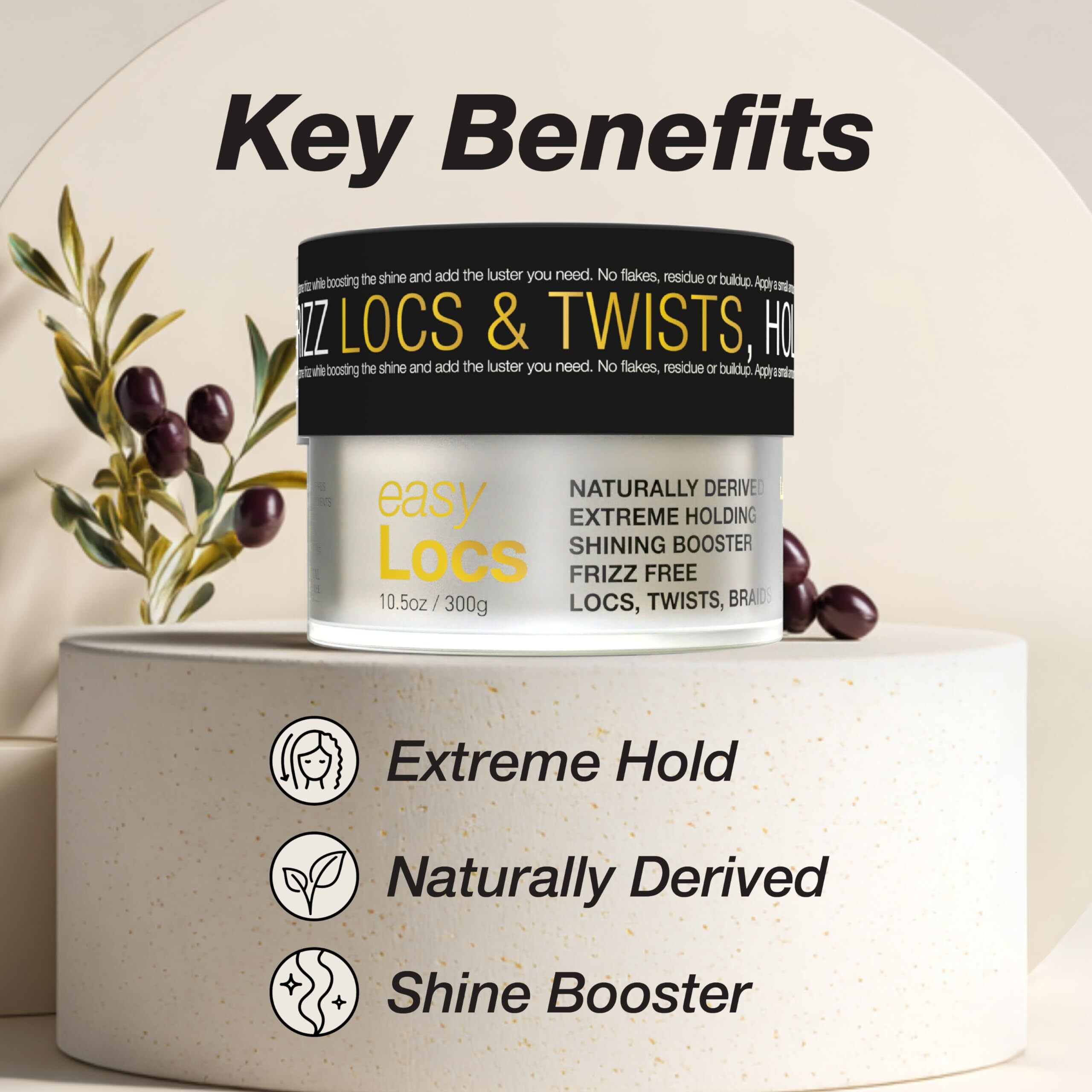 Lux Collection Easy Locs For Twists Locs Braids With Castor Oil, Keratin, Biotin, And Olive Oil - Naturally Derived, Extreme Holding, Shine Booster, Frizz Free, 10.58 Ounce, Easylocs