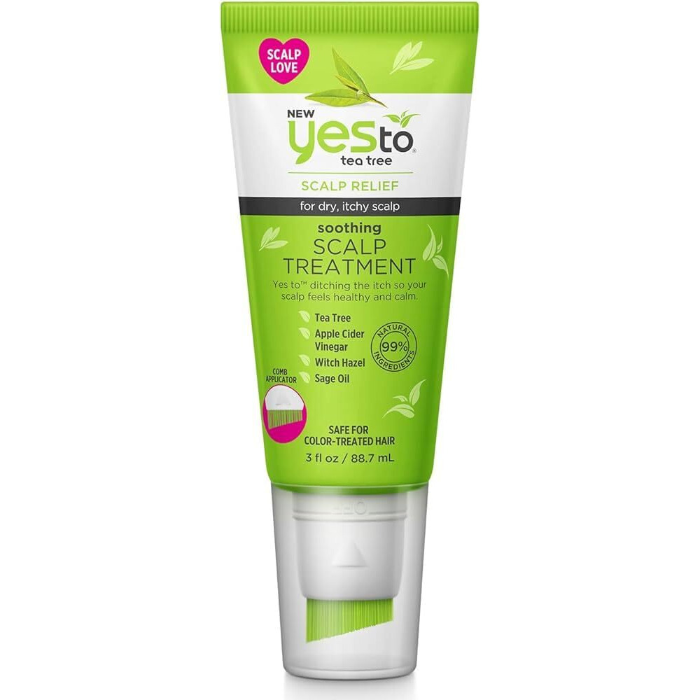 Yes To Tea Tree Scalp Treatment, Soothing Formula To Remove Build Up, Leaving Scalp Cleansed & Calm, With Tea Tree, Witch Hazel, Apple Cider Vinegar & Sage Oil, Natural, Vegan & Cruelty Free, 3 Fl Oz