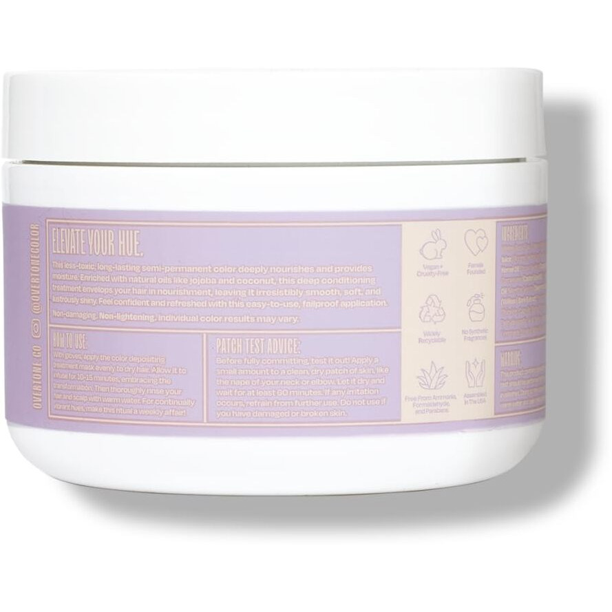 Overtone Color Depositing Semi-Permanent Hair Dye Conditioner - 8 Oz For Natural & Color-Treated Hair, Moisturizing Shea Butter & Coconut Oil - Vegan & Cruelty-Free, Pastel Purple Is Now Lilac Lotus