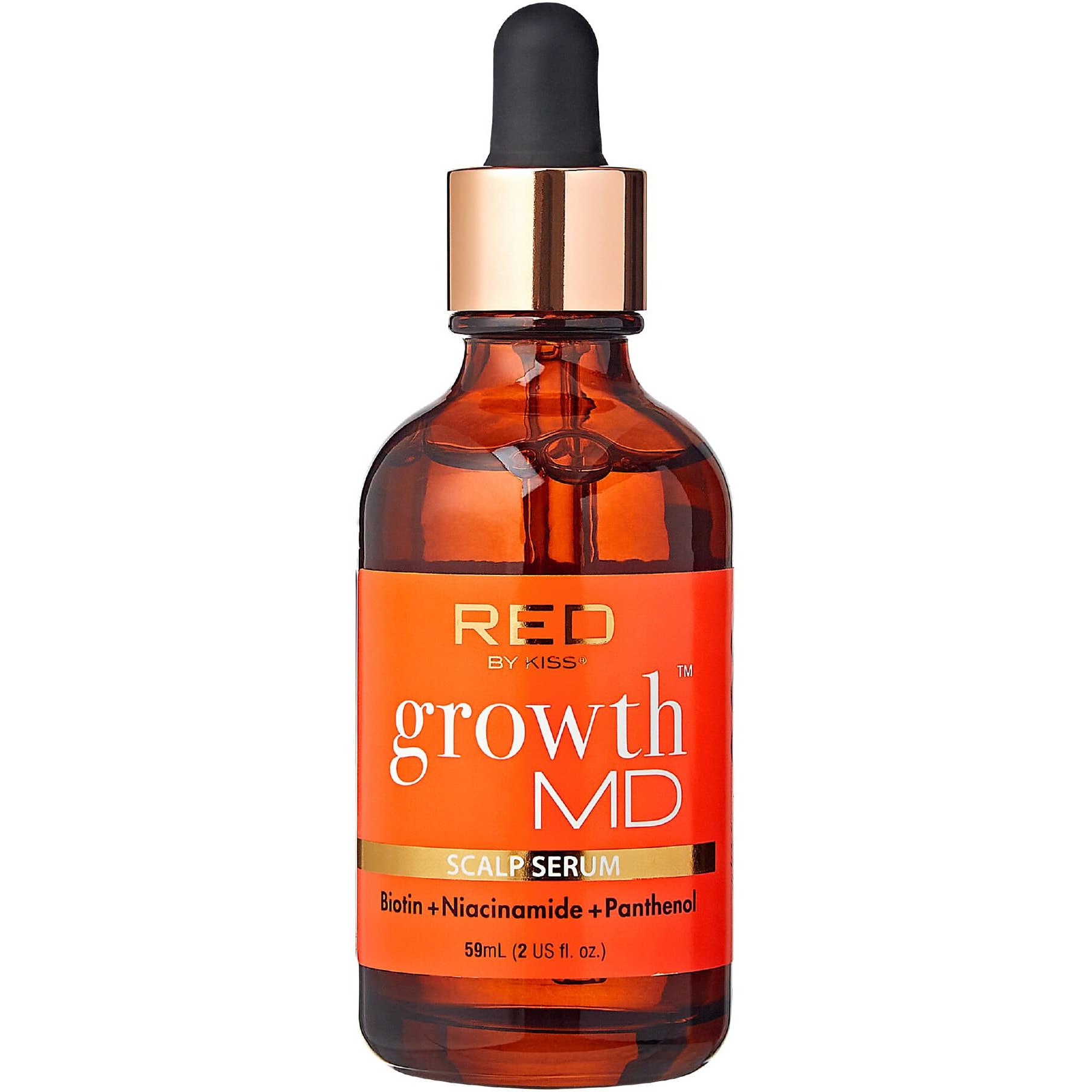 Red By Kiss Growth Md Hair Growth Scalp Serum, Biotin, Niacinamide, Panthenol, Rosemary Oil Infused, Made With 100% Natural Ingredients, Usda Certified Organic Oils, Non-Gmo