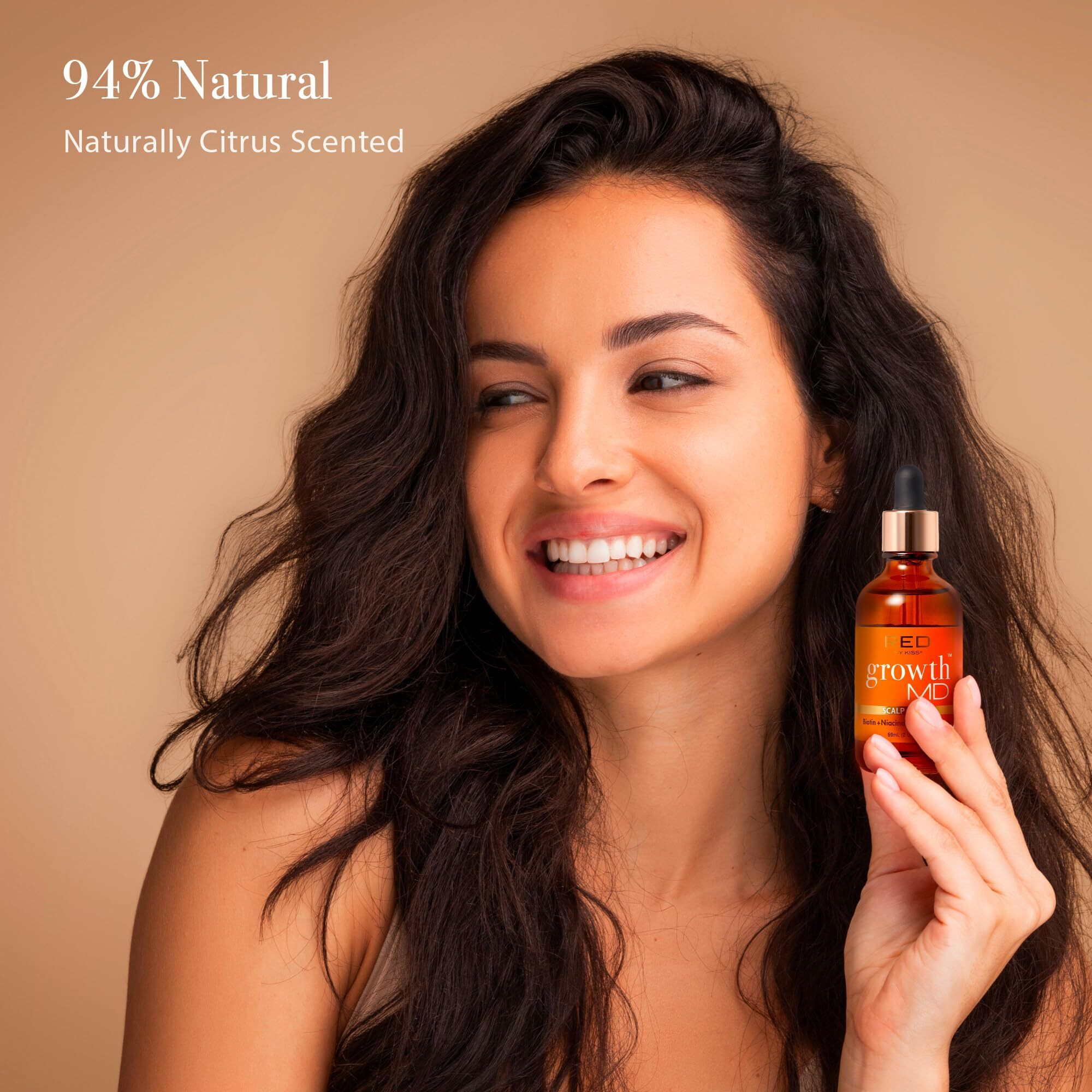 Red By Kiss Growth Md Hair Growth Scalp Serum, Biotin, Niacinamide, Panthenol, Rosemary Oil Infused, Made With 100% Natural Ingredients, Usda Certified Organic Oils, Non-Gmo