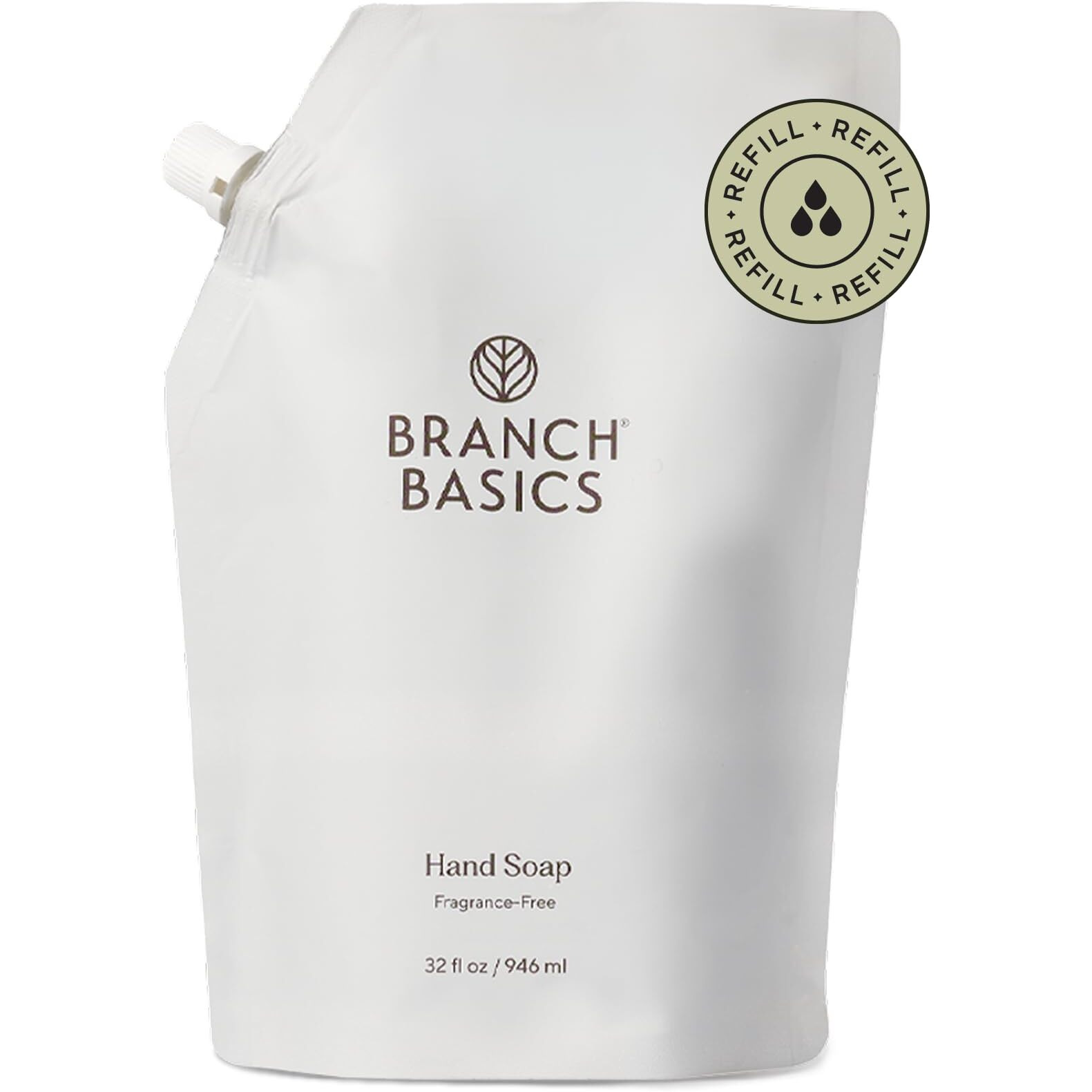 Branch Basics Gel Hand Soap Refill - 32Oz Pouch | Plant & Mineral-Based Formula With Aloe, Chamomile & Meadowfoam Oil | Fragrance-Free, Gentle & Safe For Sensitive Skin