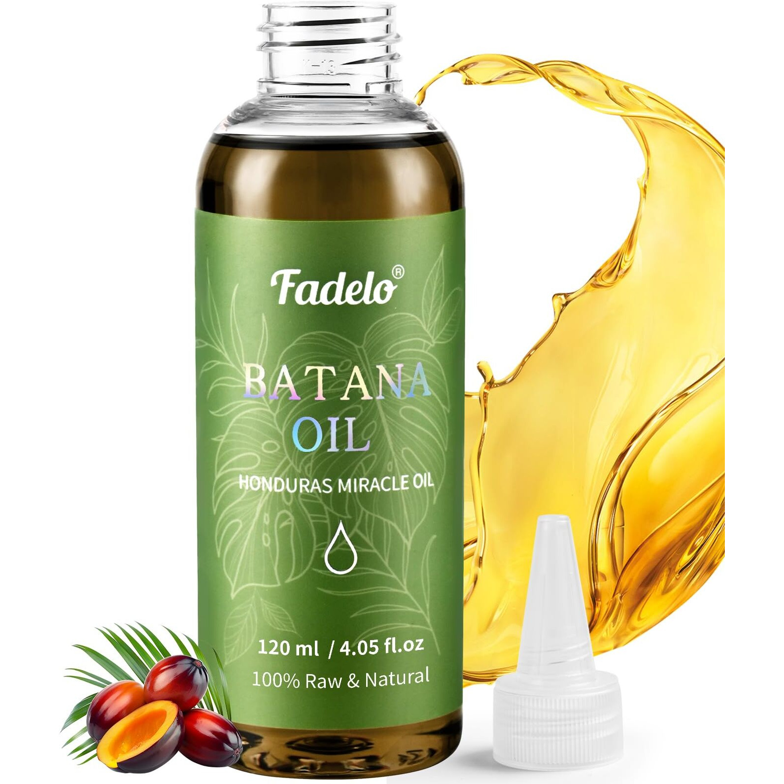 Fadelo Batana Oil - Dr Sebi Organic Oil For Hair Growth, 100% Raw Pure Natural From Honduras, Deeply Nourishing Scalp For Thicker & Stronger Hair, 4.05 Fl Oz