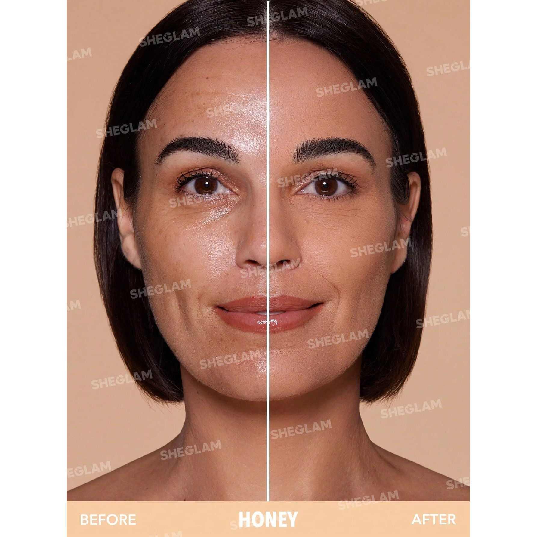 Sheglam Skin-Focus Full Coverage Powder Foundation Oil-Control Lightweight Face Pressed Powder Makeup-Acorn