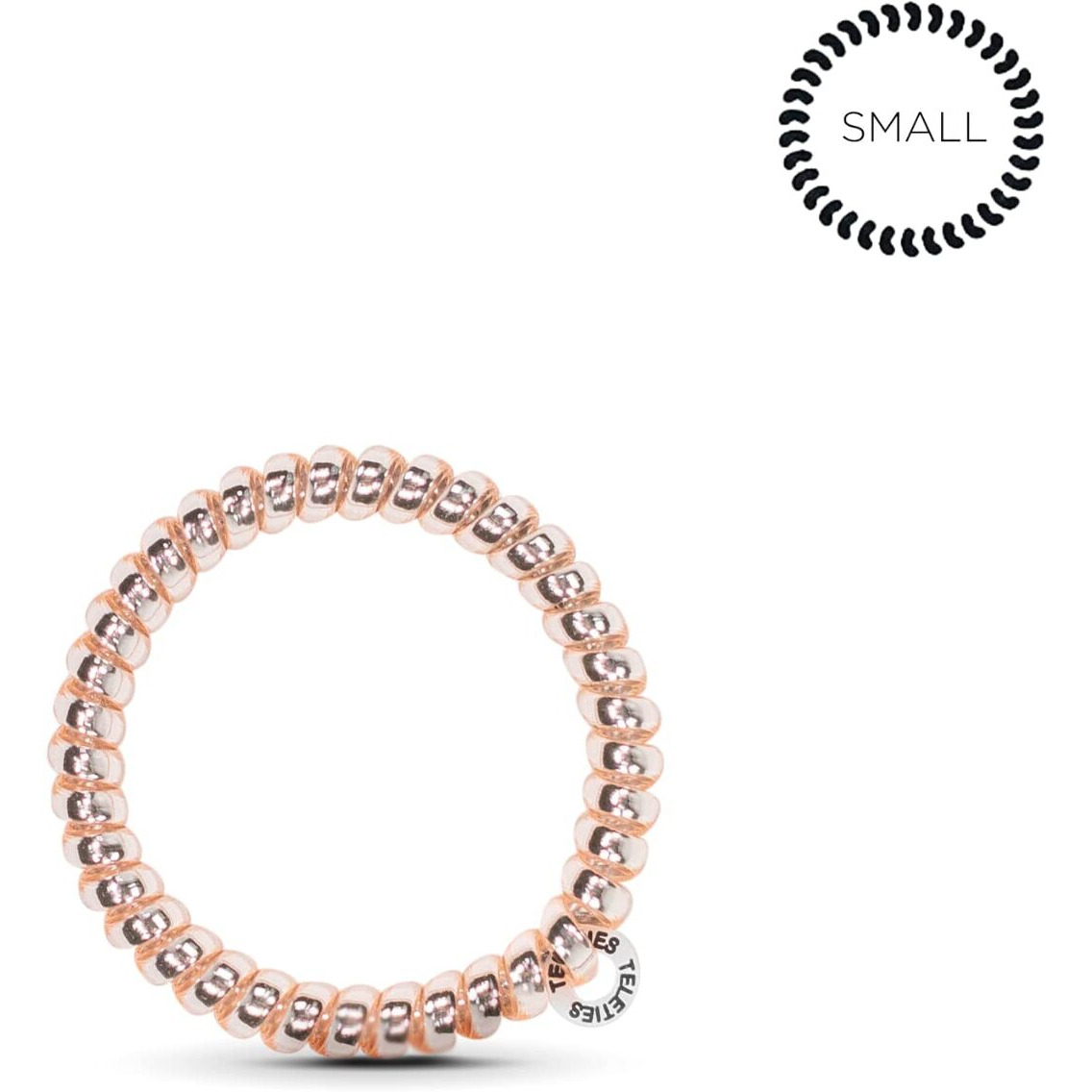 Teleties - Spiral Hair Coils - Ponytail Holder Hair Ties For Women - Phone Cord Hair Ties - Strong Grip, No Rip, Water Resistant, No Crease Hair Tie Coils - 3 Pack (Small, Millennial Pink)