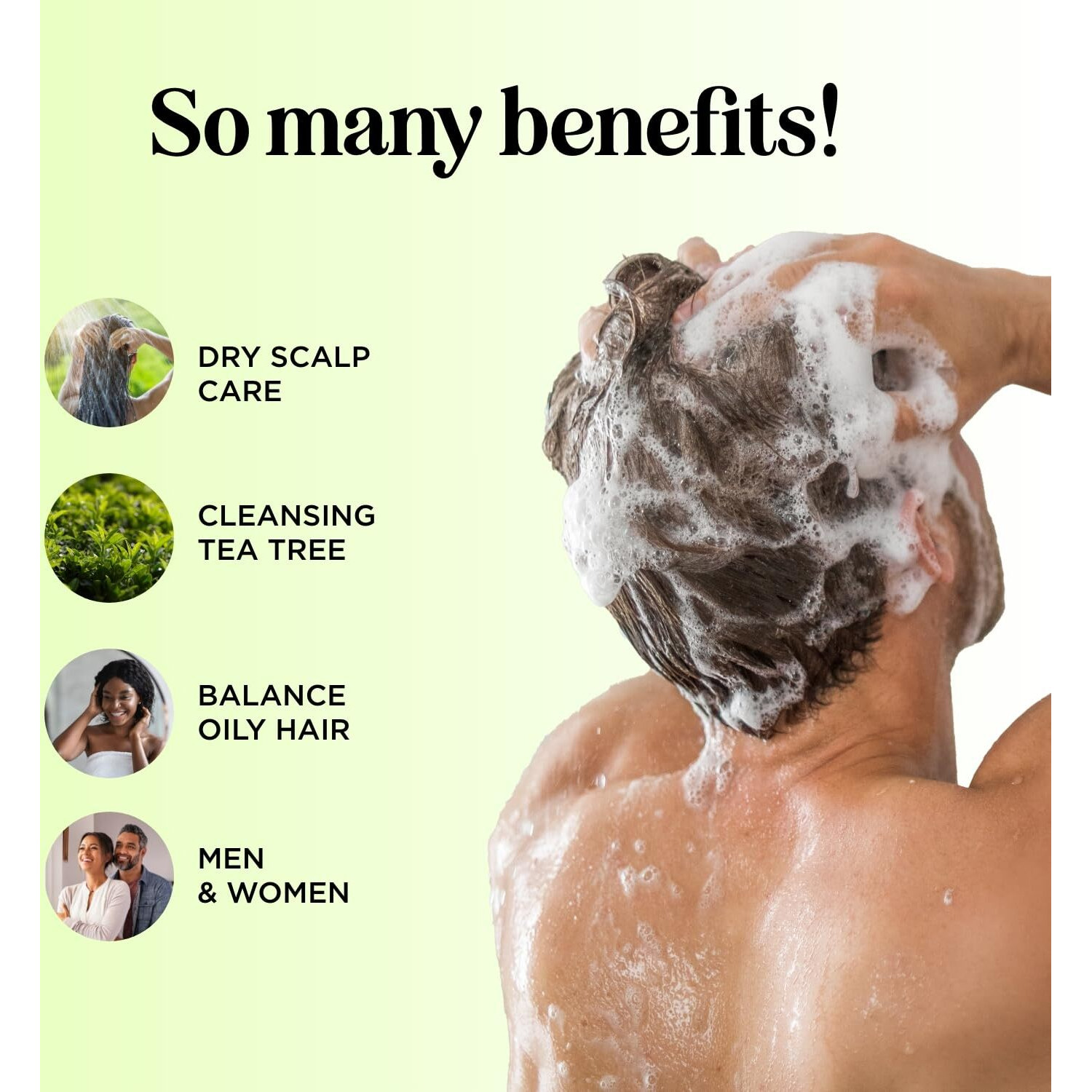 Clarifying Shampoo For Build Up & Oily Hair - Tea Tree Shampoo For Men And Women With Rosemary Essential Oil For Oily Hair And Scalp - Color Safe Vegan Sulfate Silicone & Paraben Free (8 Fl Oz)