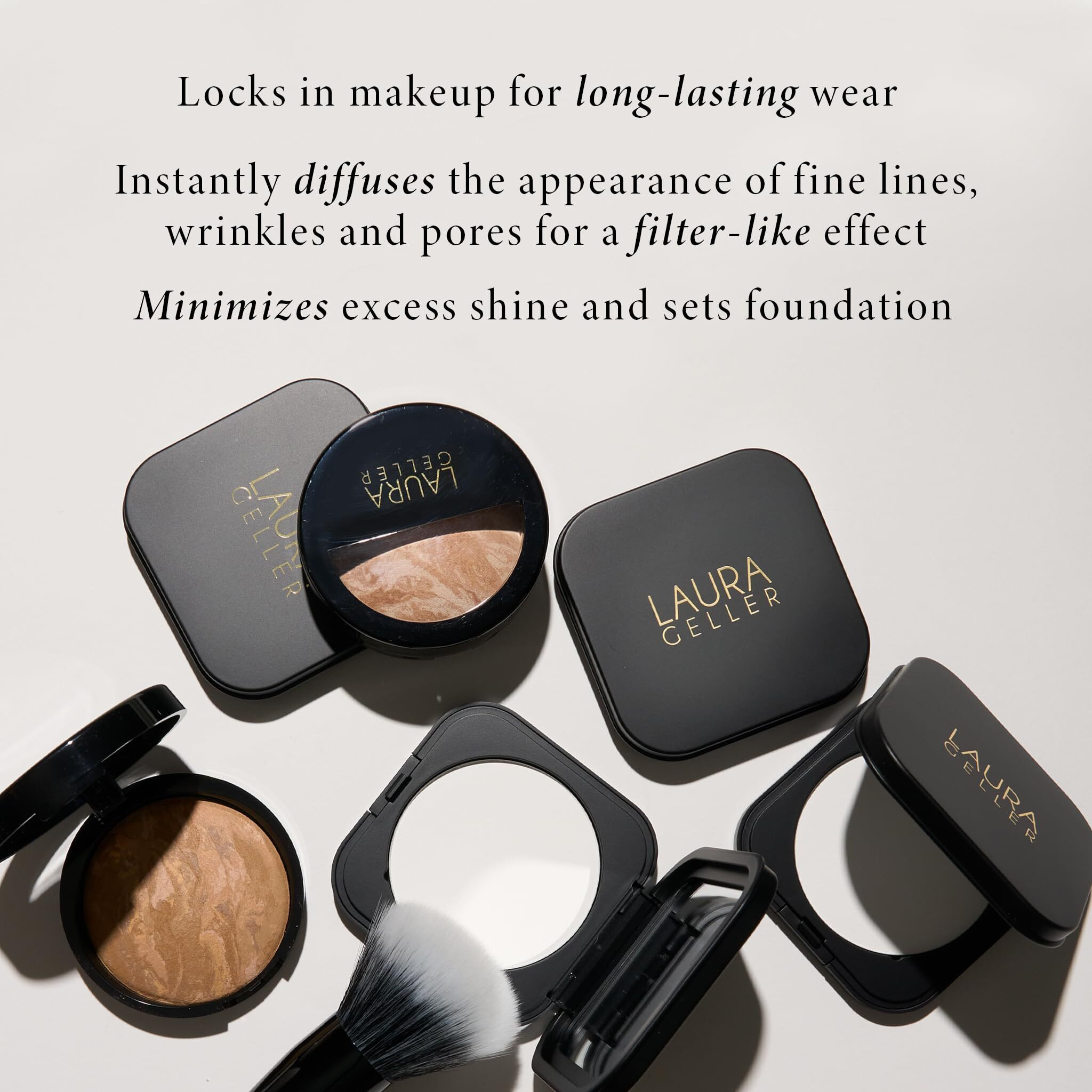 Laura Geller New York Matte Maker Pressed Setting Powder - Translucent - Setting Powder & Finishing Powder - Oil-Control - Filter-Like Matte Finish - All Skin Types