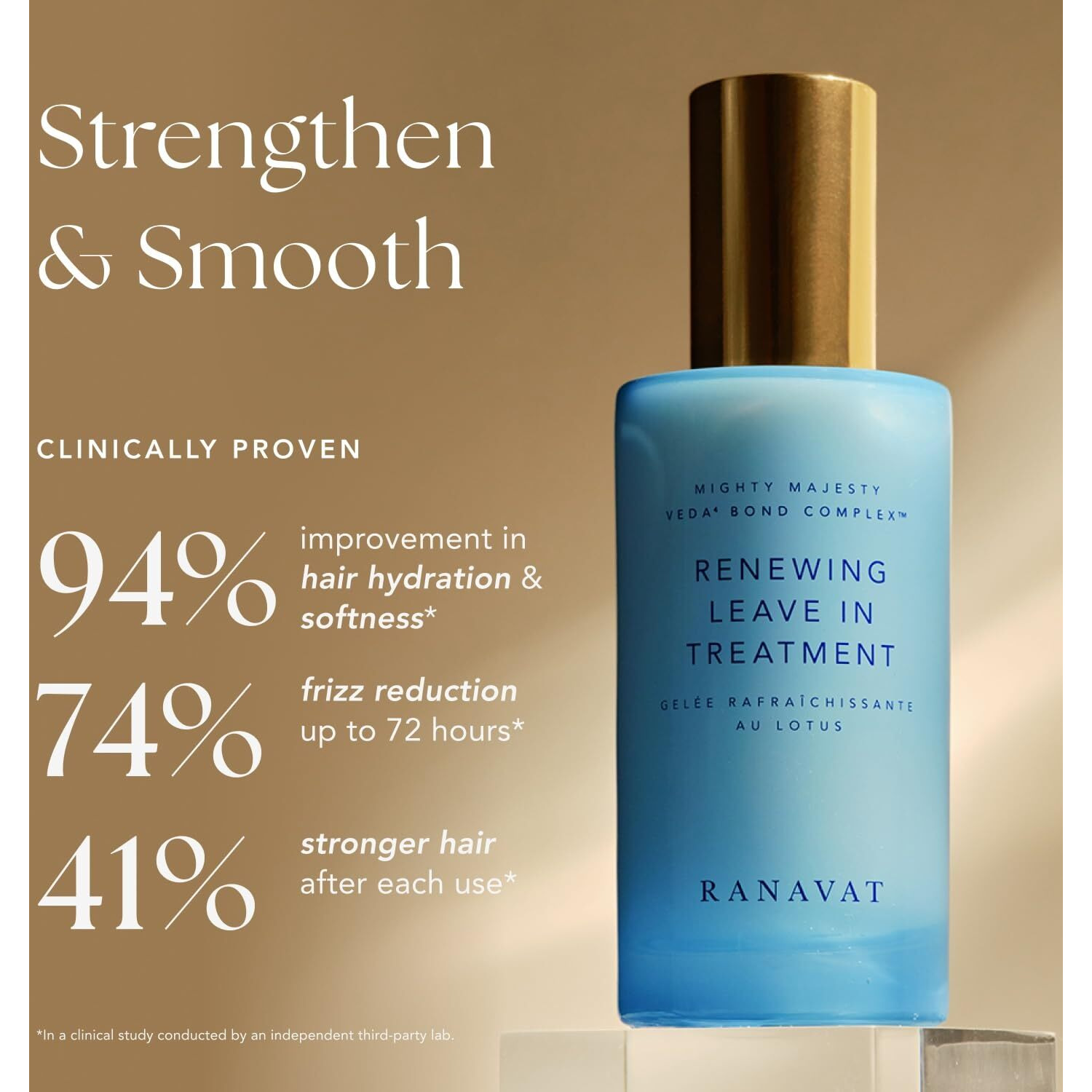 Ranavat Mighty Majesty Travel Size Leave In Hair Treatment - Moisturizing Cream & Heat Protectant For Styling With Veda Bond Strengthening Complex, Macadamia Nut Oil & Haritaki (0.5 Oz)