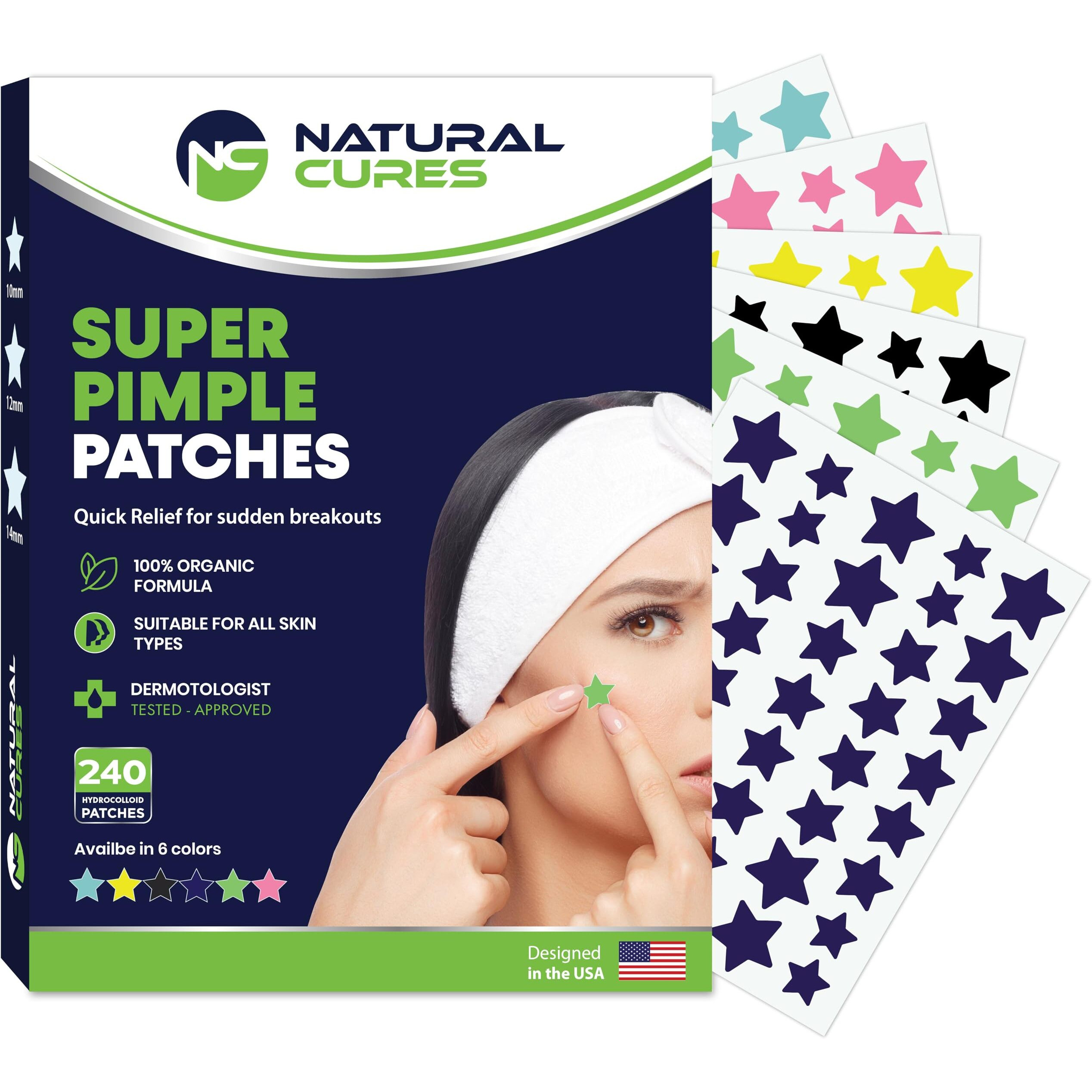 Star Pimple Patches For Face - Hydrocolloid Acne Patches For Quick Zit Relief And Blemishes, Invisible Spot Stickers That Stay All Night, Gentle For All Skin Types, Oil-Free (240 Count)