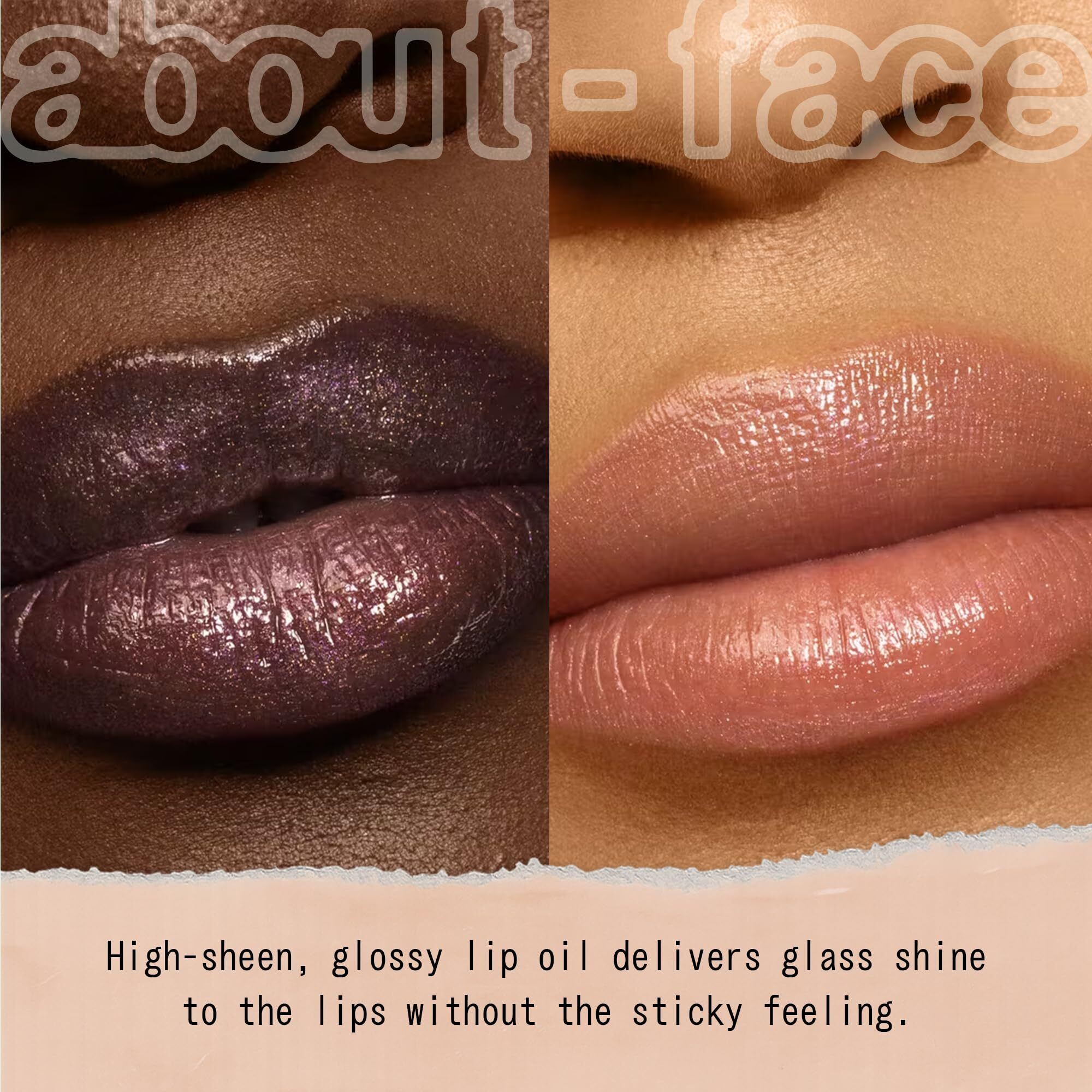About-Face Light Lock Lip Gloss Please Obey- Non-Sticky, High-Shine Lip Oil Gloss With Coconut Oil, Peppermint & Lavender - Vegan, Cruelty-Free, Clean Beauty - 0.21 Oz (Iced Lavender)