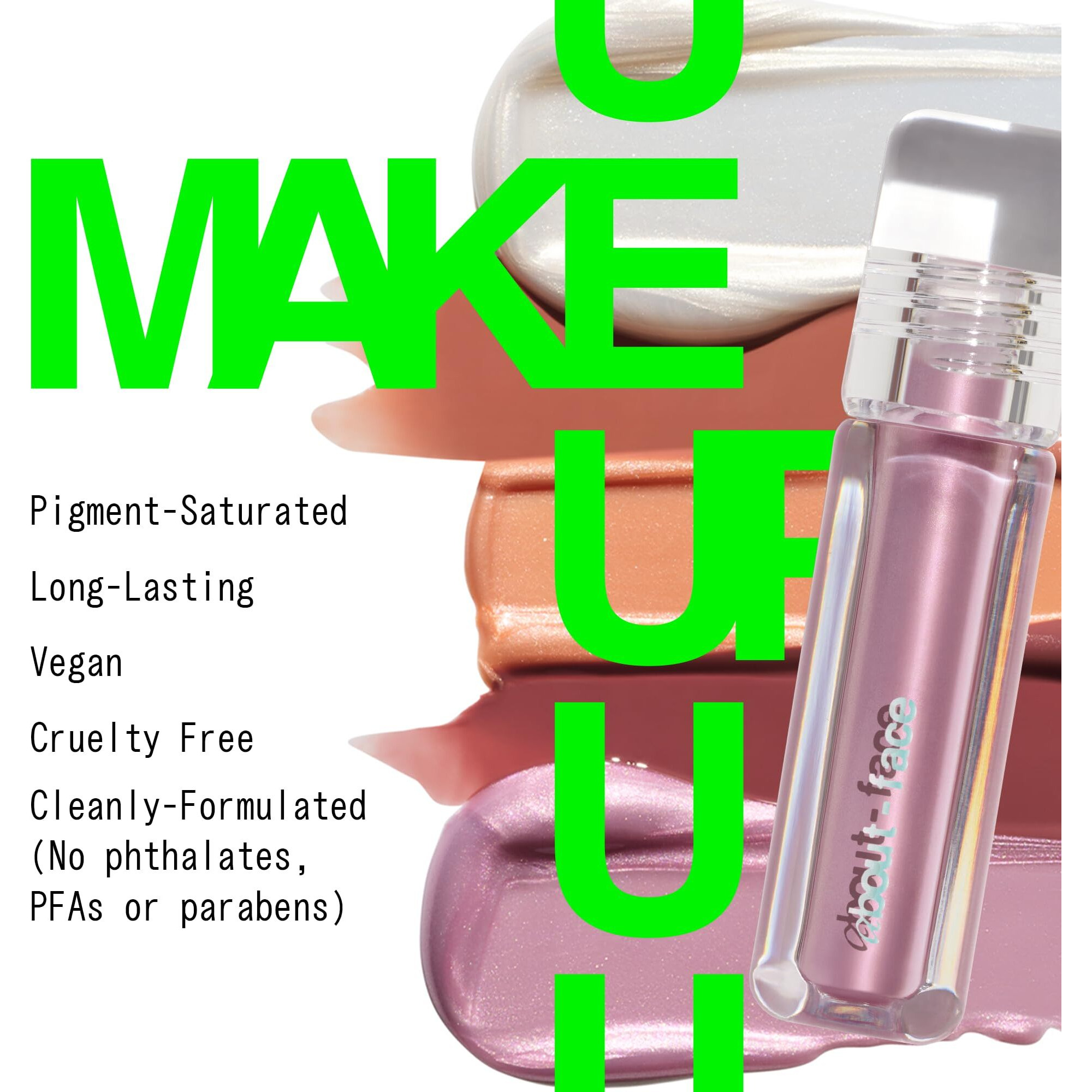About-Face Light Lock Lip Gloss Please Obey- Non-Sticky, High-Shine Lip Oil Gloss With Coconut Oil, Peppermint & Lavender - Vegan, Cruelty-Free, Clean Beauty - 0.21 Oz (Iced Lavender)