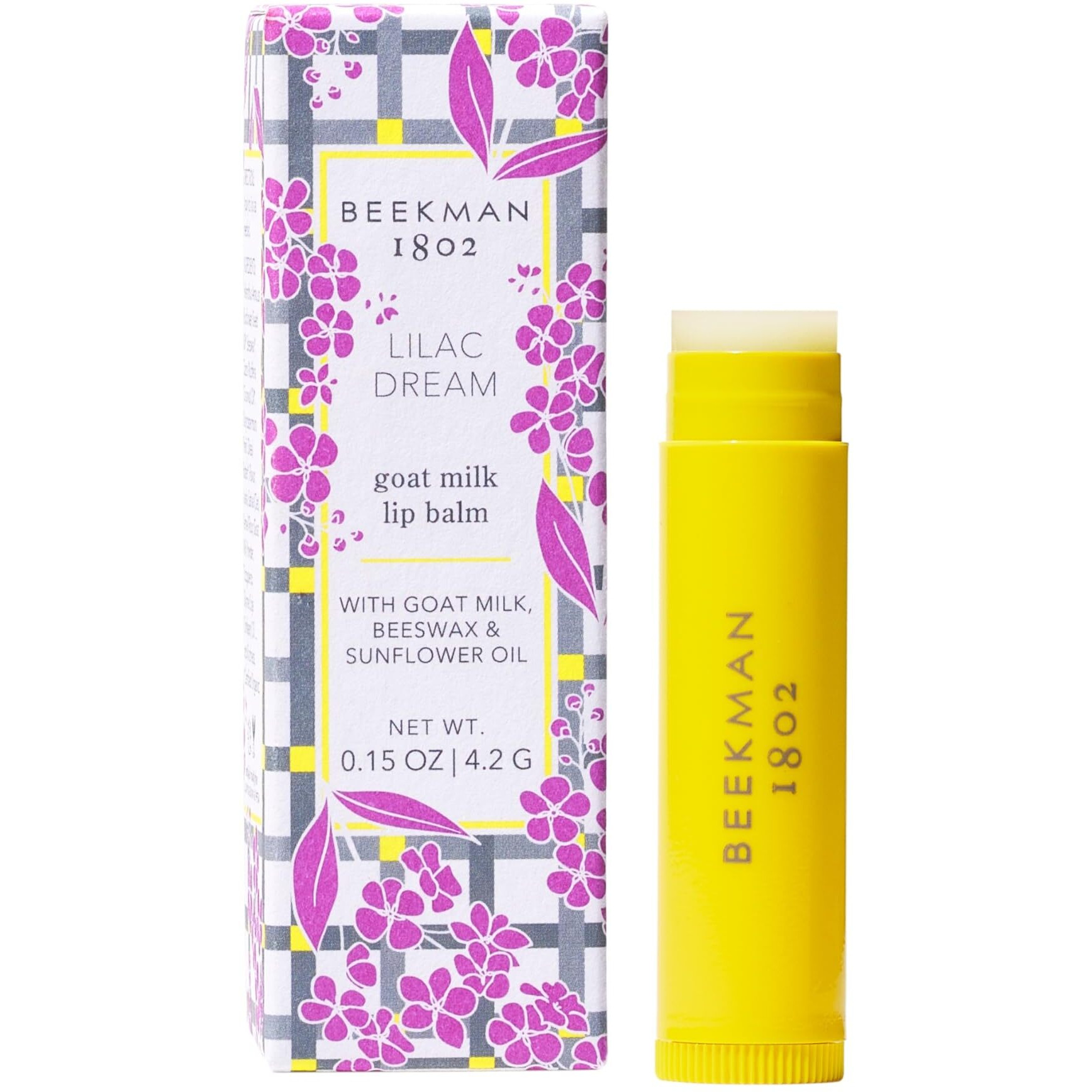 Beekman 1802 Lilac Dream Lip Balm - 0.15 Oz - Scented - Hydrates, Softens & Repairs - With Goat Milk, Beeswax & Sunflower Oil - Good For Sensitive Skin - Cruelty Free