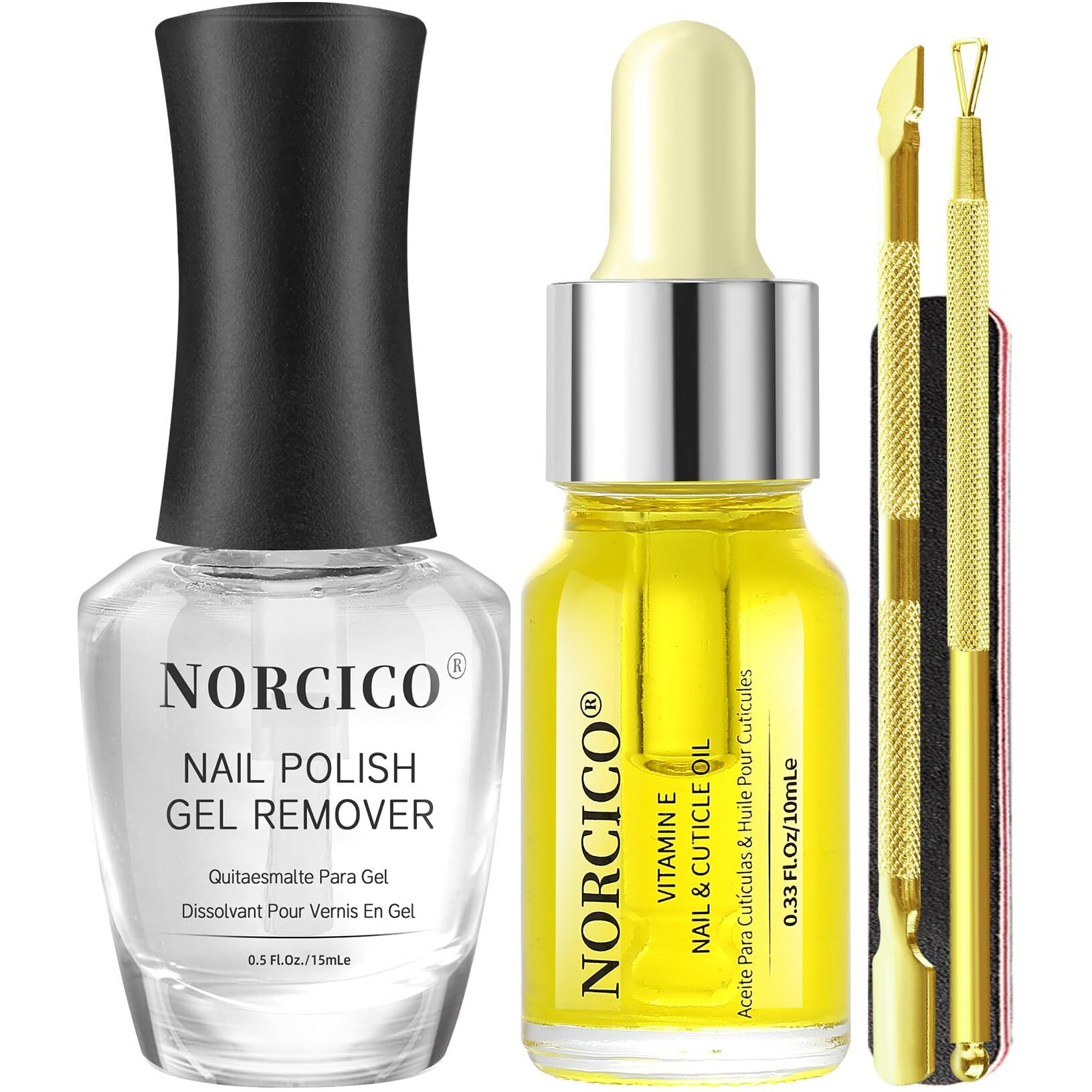 Gel Polish Remover (15Ml), Cuticle Oil (10Ml) & Essential Tools, Fast-Acting, Low Odor Gel Remover For Nails In 2-5 Minutes, Gentle Nourishing Treatment For Healthy Nails - Salon-Pro Home Manicure Kit