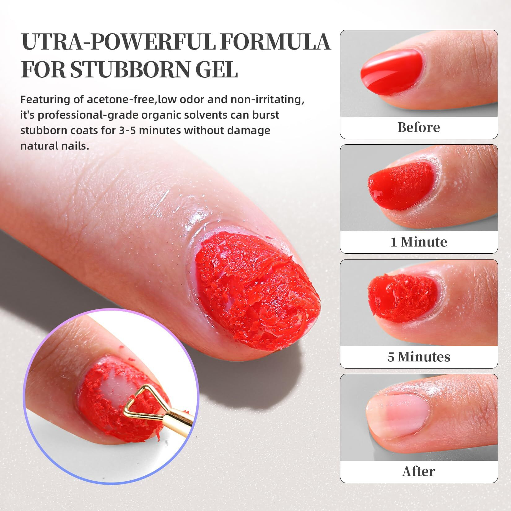 Gel Polish Remover (15Ml), Cuticle Oil (10Ml) & Essential Tools, Fast-Acting, Low Odor Gel Remover For Nails In 2-5 Minutes, Gentle Nourishing Treatment For Healthy Nails - Salon-Pro Home Manicure Kit