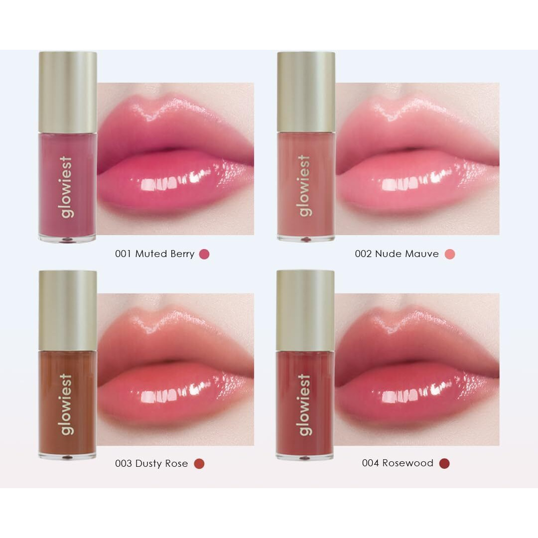 Glowiest Dream Glow Tinted Lip Oil  3-In-1 Formula Lip Gloss With A High Shine Finish, Non-Sticky Long Lasting | Korean Plumped Tinted Lip Oil - 0.19 Fl. Oz. 5.7 Ml (004 Rosewood, Original)