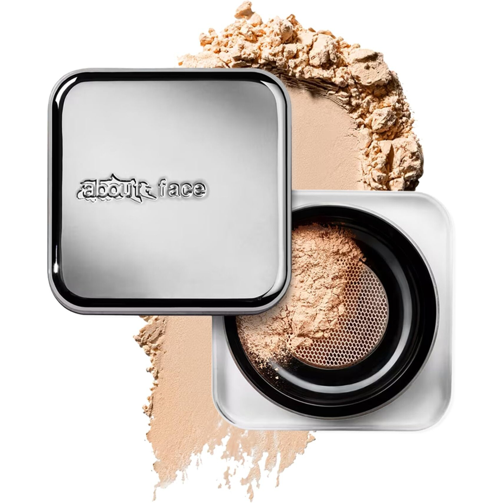 About-Face Curtain Call Set & Smooth Loose Powder Veil - Lightweight, Oil-Absorbing Setting Powder With Rice Starch & Corn-Based Talc Alternative - Vegan, Cruelty-Free, Clean Beauty - 0.35Oz (Light)