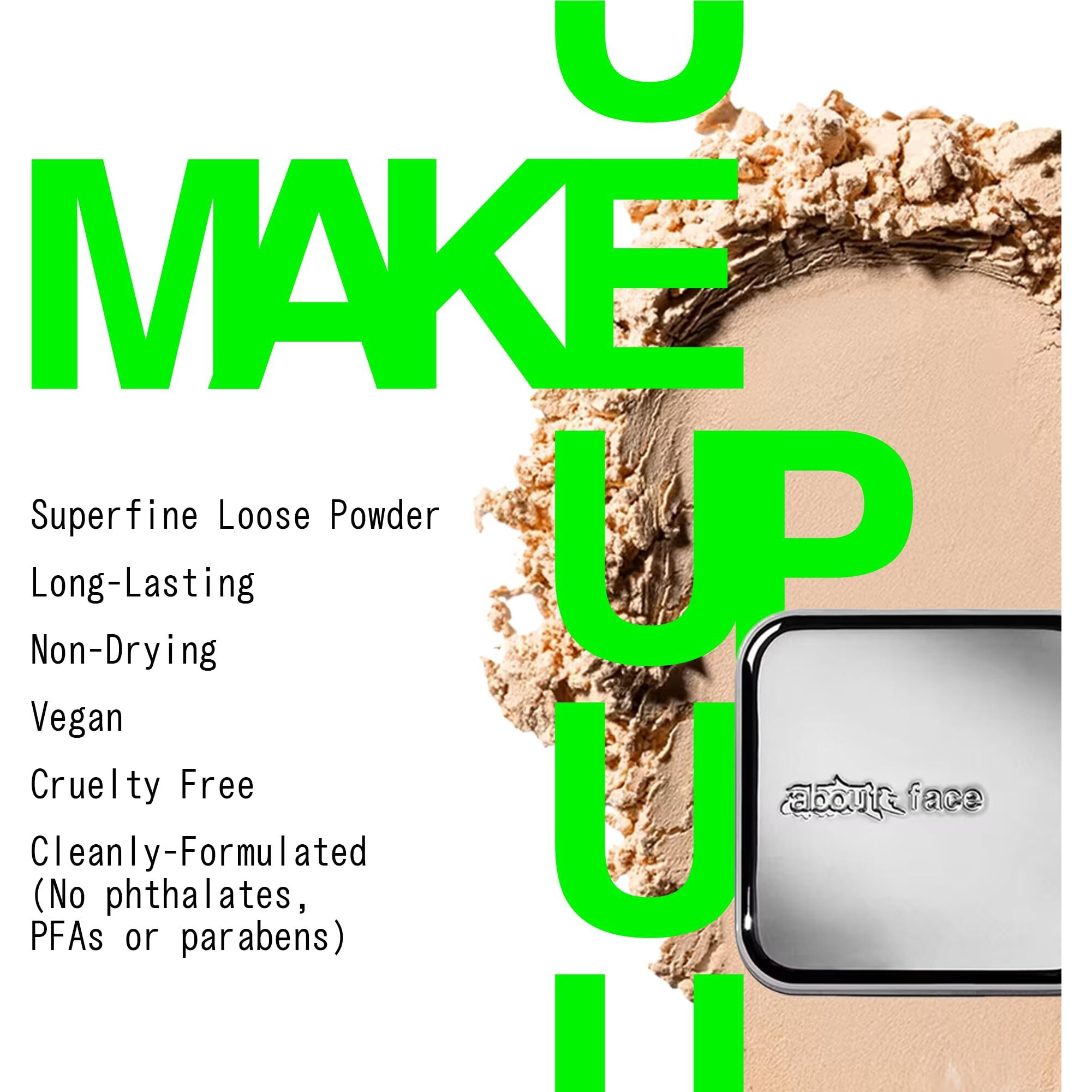About-Face Curtain Call Set & Smooth Loose Powder Veil - Lightweight, Oil-Absorbing Setting Powder With Rice Starch & Corn-Based Talc Alternative - Vegan, Cruelty-Free, Clean Beauty - 0.35Oz (Light)