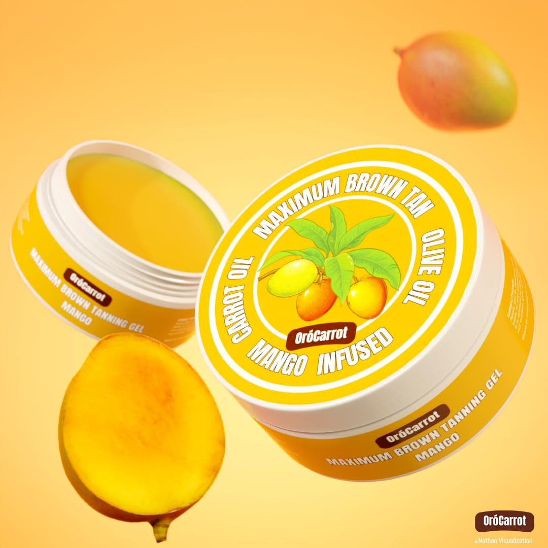Orocarrot Maximum Brown Tanning Gel Added Peptide, Carrot & Olive Oil (Mango)