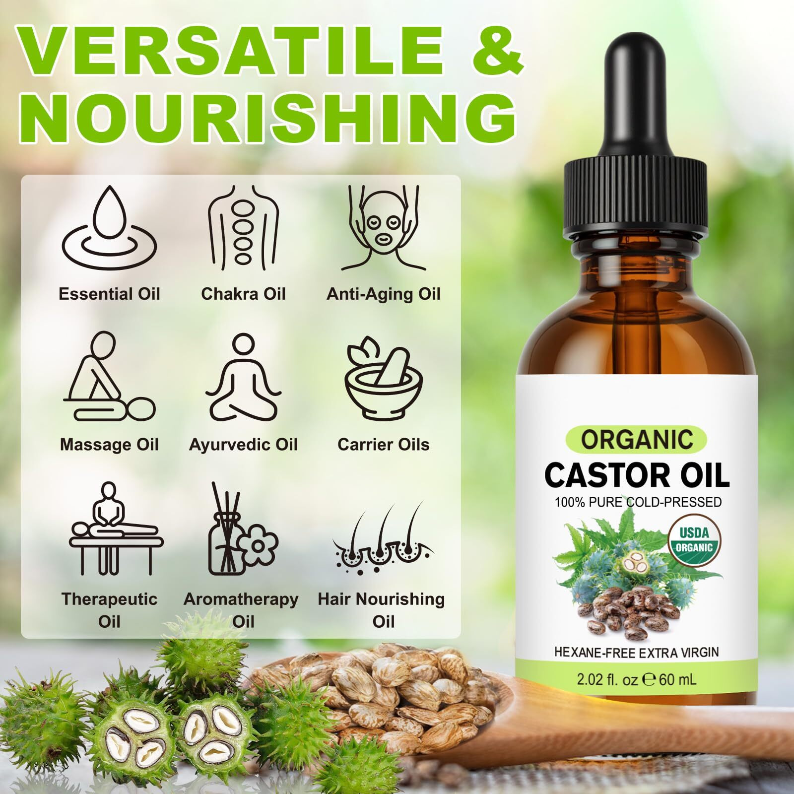 120Ml Jamaican Black Castor Oil For Hair Growth,Castor Oil Cold Pressed Unrefined Glass Bottle,100% Pure Castor Oil For Eyelashes & Face Nourishment & Skin Nail Hydration For Unisex