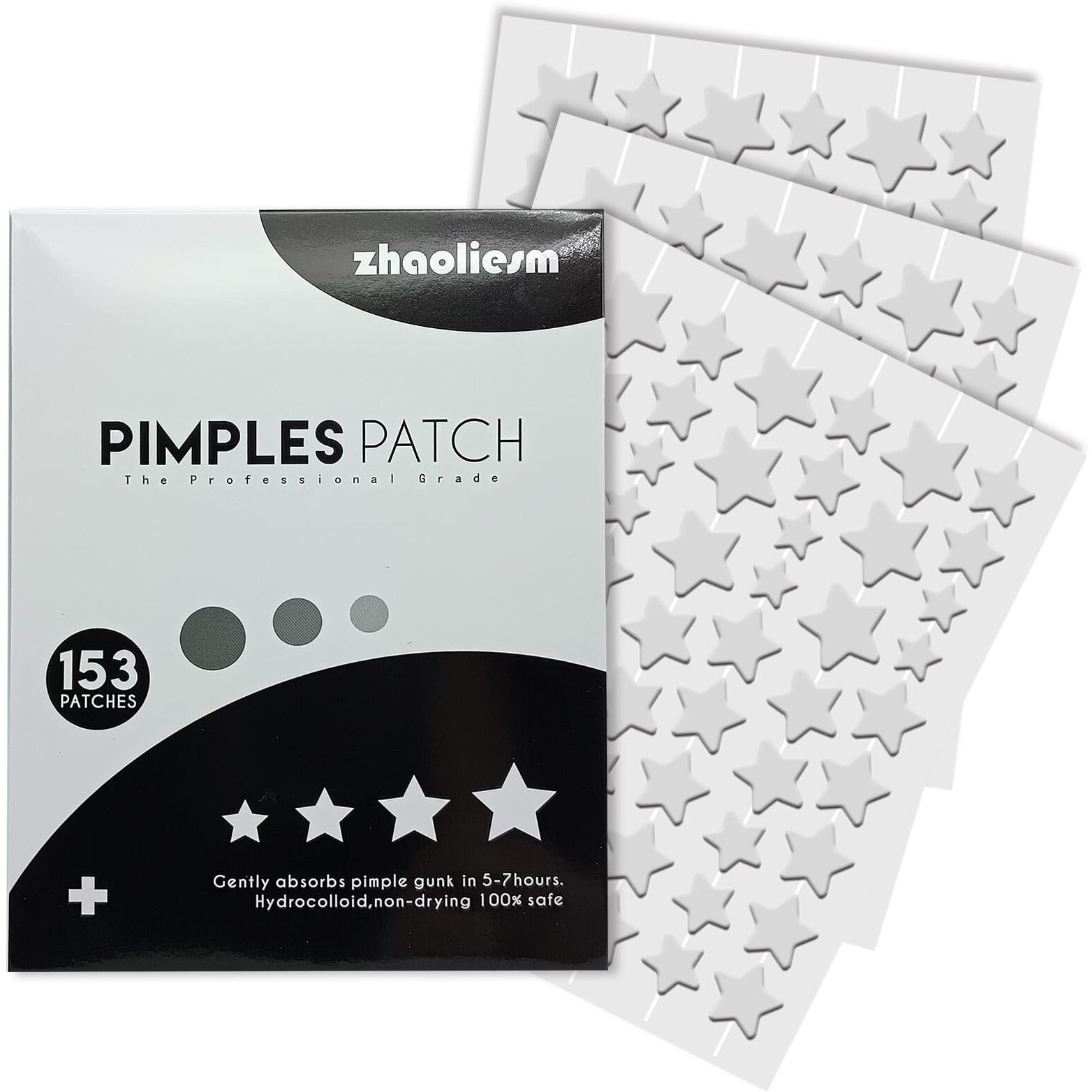 Clear Star Pimple Patches For Face, 153 Count Hydrocolloid Star Acne Patches Invisible, Cute Zit Covers For Face, Spot Stickers With Tea Tree, Salicylic Acid And Cica Oil