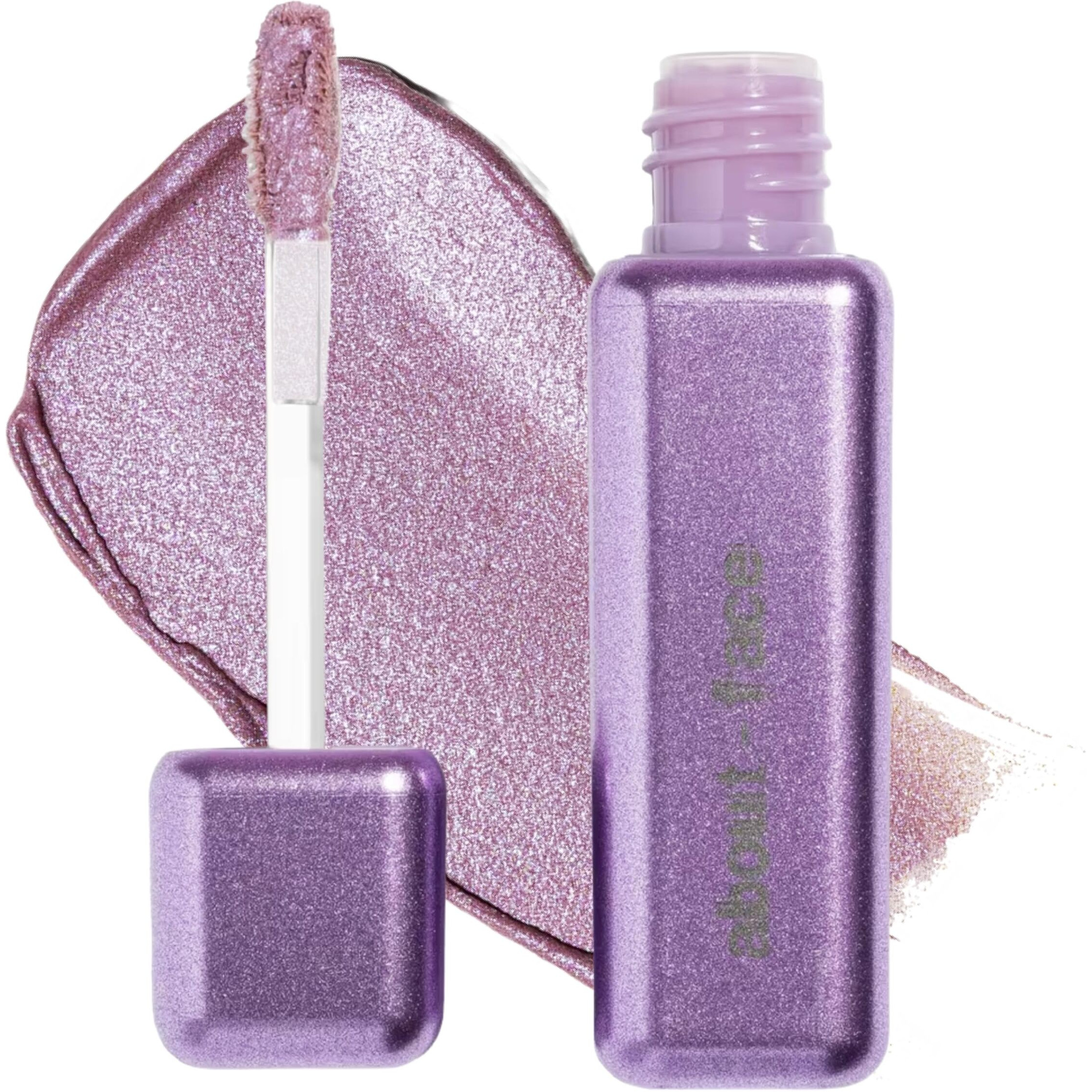 About-Face Fractal Glitter Eye Paint Take A Trip- Smudge-Proof, Long-Lasting Liquid Eyeshadow - Intense Sparkle With Mousse Texture - Vegan, Cruelty-Free, Marula Oil Infused - 0.13 Oz (Lavender)