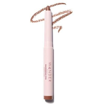 Wander Beauty Wandering Eyes Shadow Stick - Coffee Date (Warm Mocha Shimmer) - Smudge And Crease Free Cream Eyeshadow With Tamarind & Jojoba Oil - Illuminate, Line & Define - 0.05 Oz