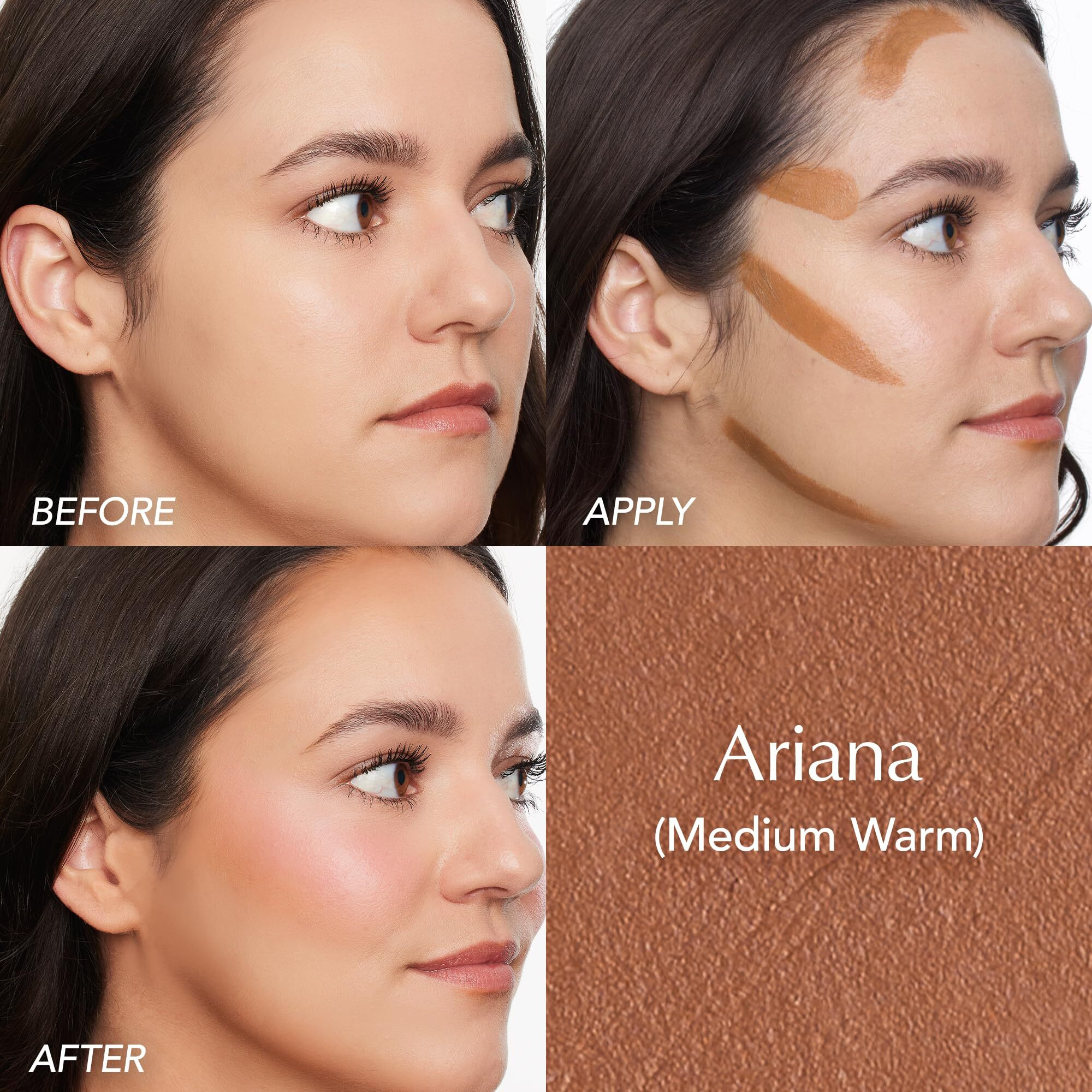 Thrive Causemetics Triple Threat Color Stick Cream Bronzer & Contour Stick With Vitamin E, Evening Primrose Oil, Waterproof Smudge Proof Face Makeup Formula, Ariana (Medium Warm)