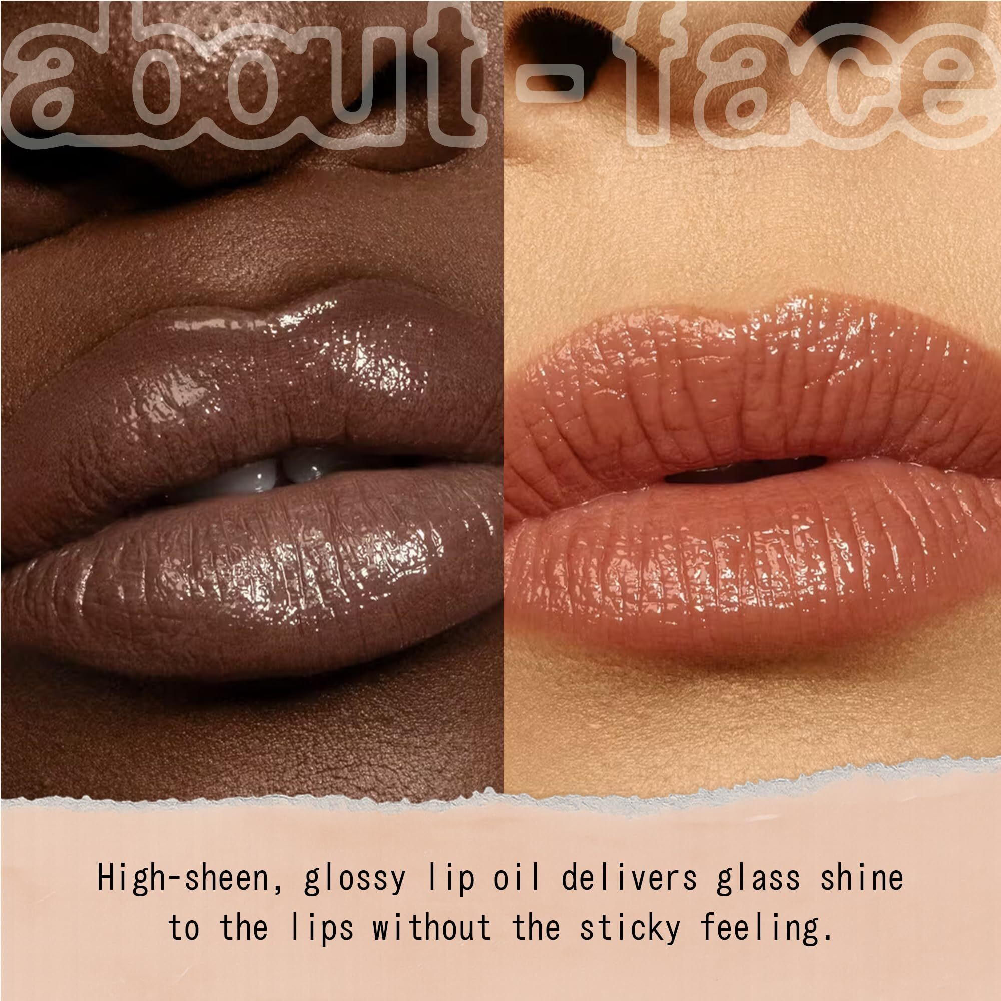 About-Face Light Lock Lip Gloss Adore Me - Non-Sticky, High-Shine Lip Oil Gloss With Coconut Oil, Peppermint & Lavender - Vegan, Cruelty-Free, Clean Beauty - 0.21 Oz (Chestnut)