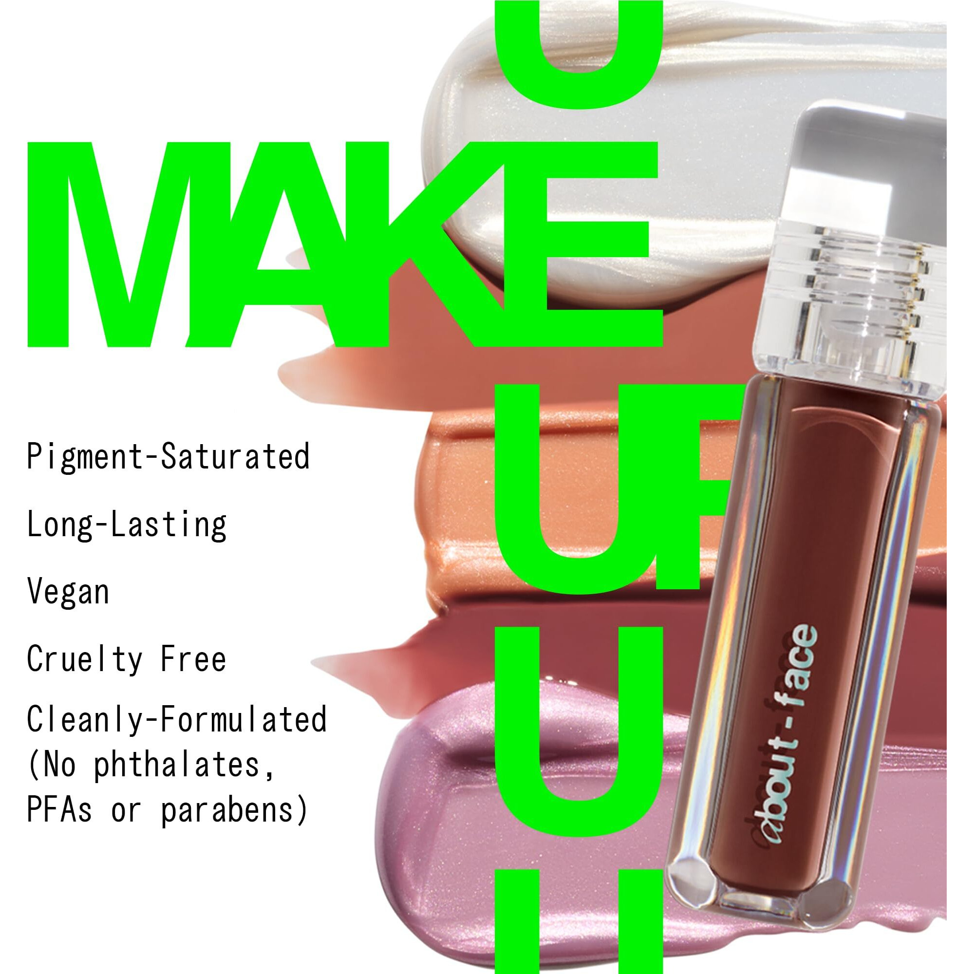 About-Face Light Lock Lip Gloss Adore Me - Non-Sticky, High-Shine Lip Oil Gloss With Coconut Oil, Peppermint & Lavender - Vegan, Cruelty-Free, Clean Beauty - 0.21 Oz (Chestnut)