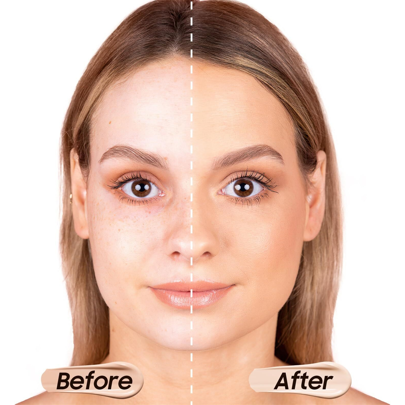 Matte Liquid Foundation Full Coverage - Flawless & Lightweight Matte Oil Control Cream Foundation Makeup Create Flawless Face Makeup For All Skin Types (2 Pack 102 Nude)